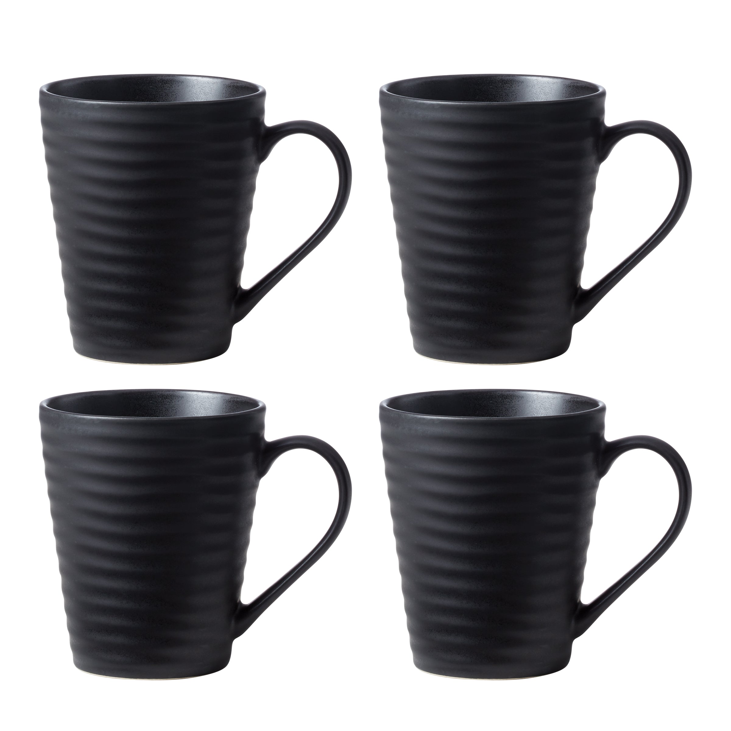 Ridge Black Mugs Set of 4
