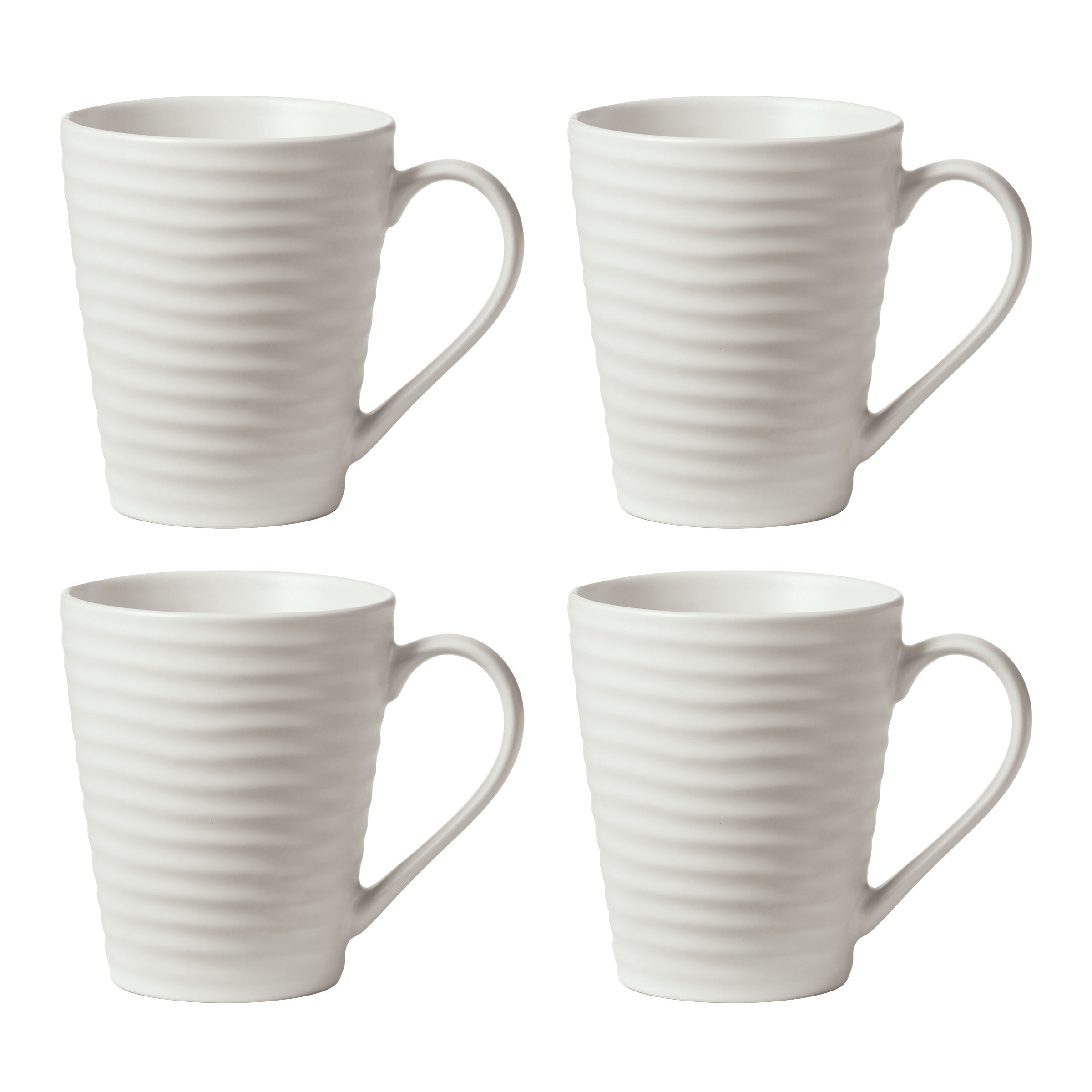 Ridge White Mugs Set of 4