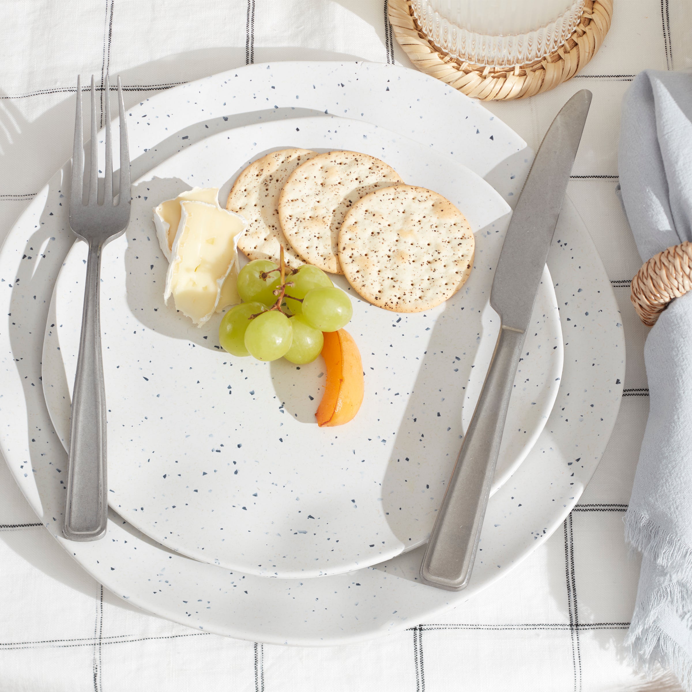 Terrazzo Melamine Cream 12 Piece Dinnerware Set - Image 3