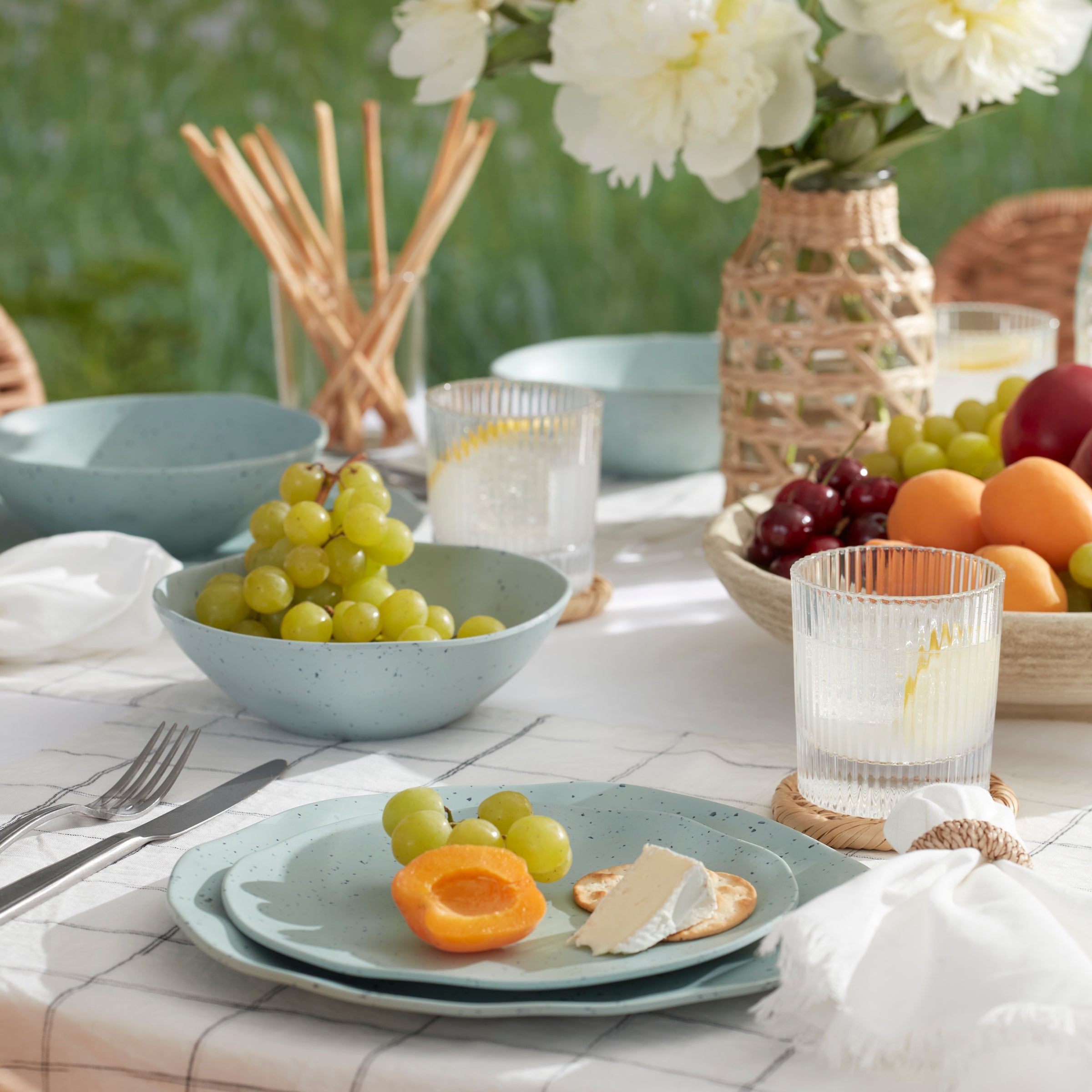 Terrazzo Melamine Mint 12 Piece Dinnerware Set - Image 5