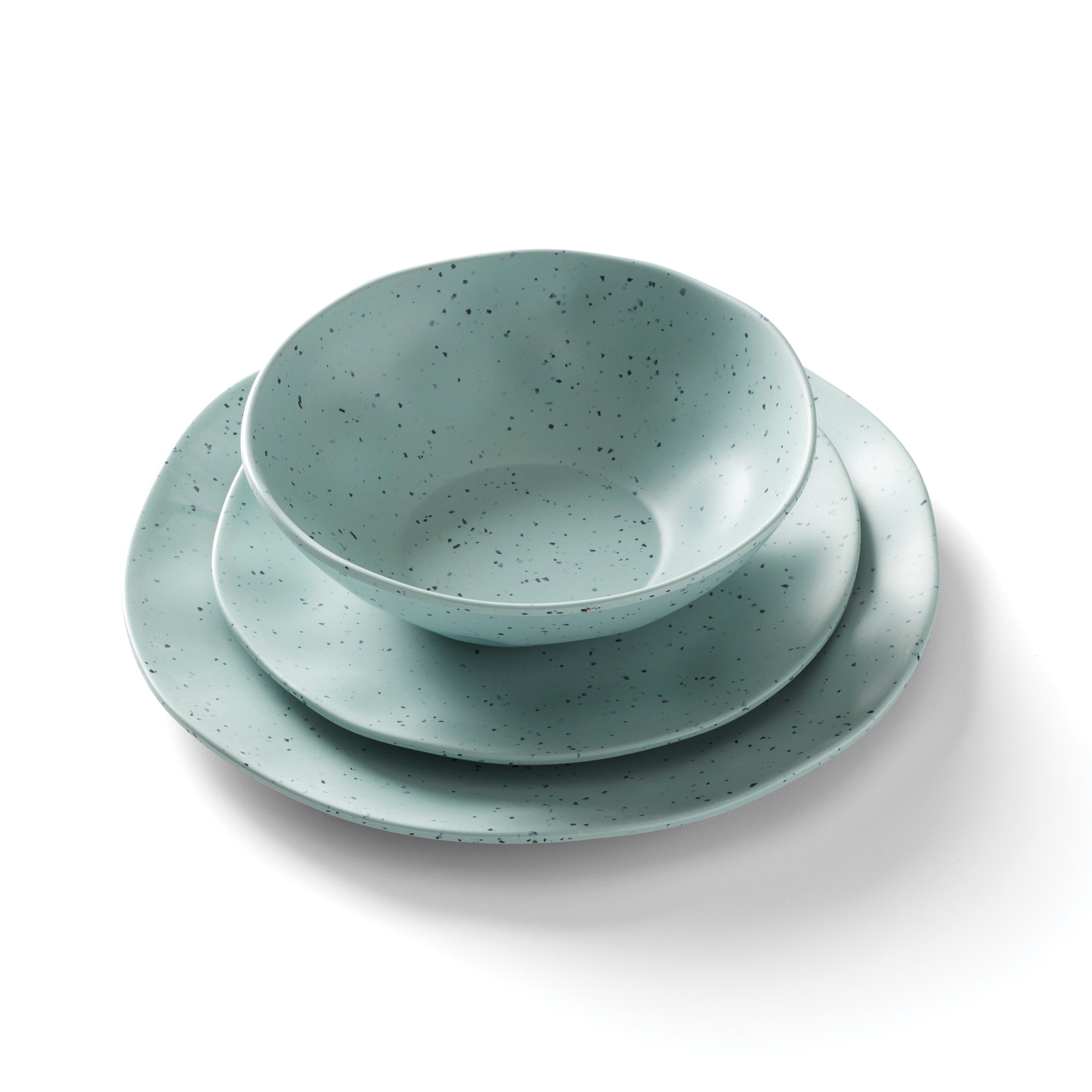 Terrazzo Melamine Mint 12 Piece Dinnerware Set - Image 11