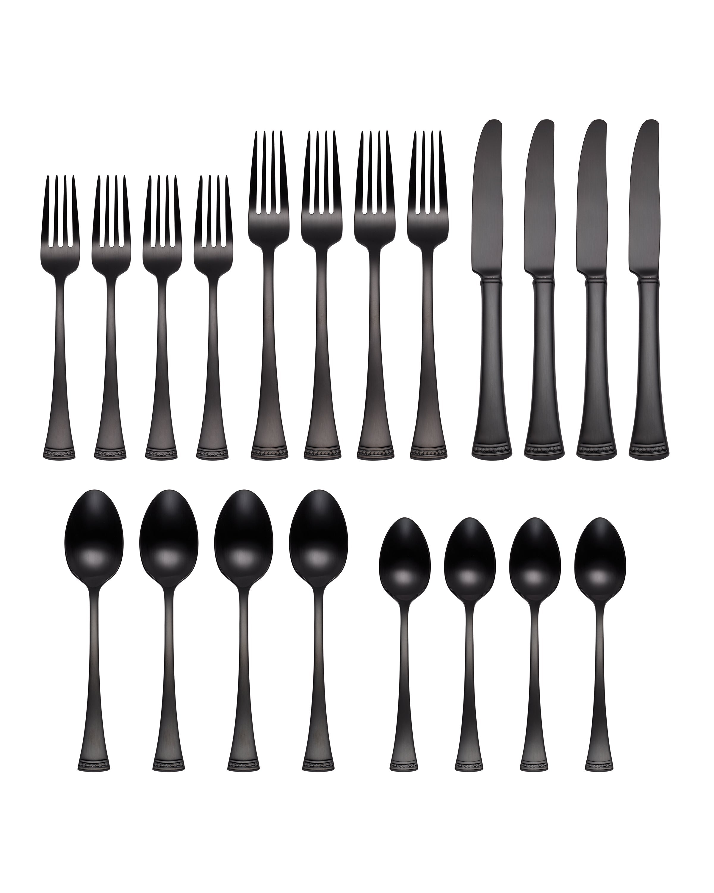 Portola Black Satin 20 Piece Flatware Set - Image 2