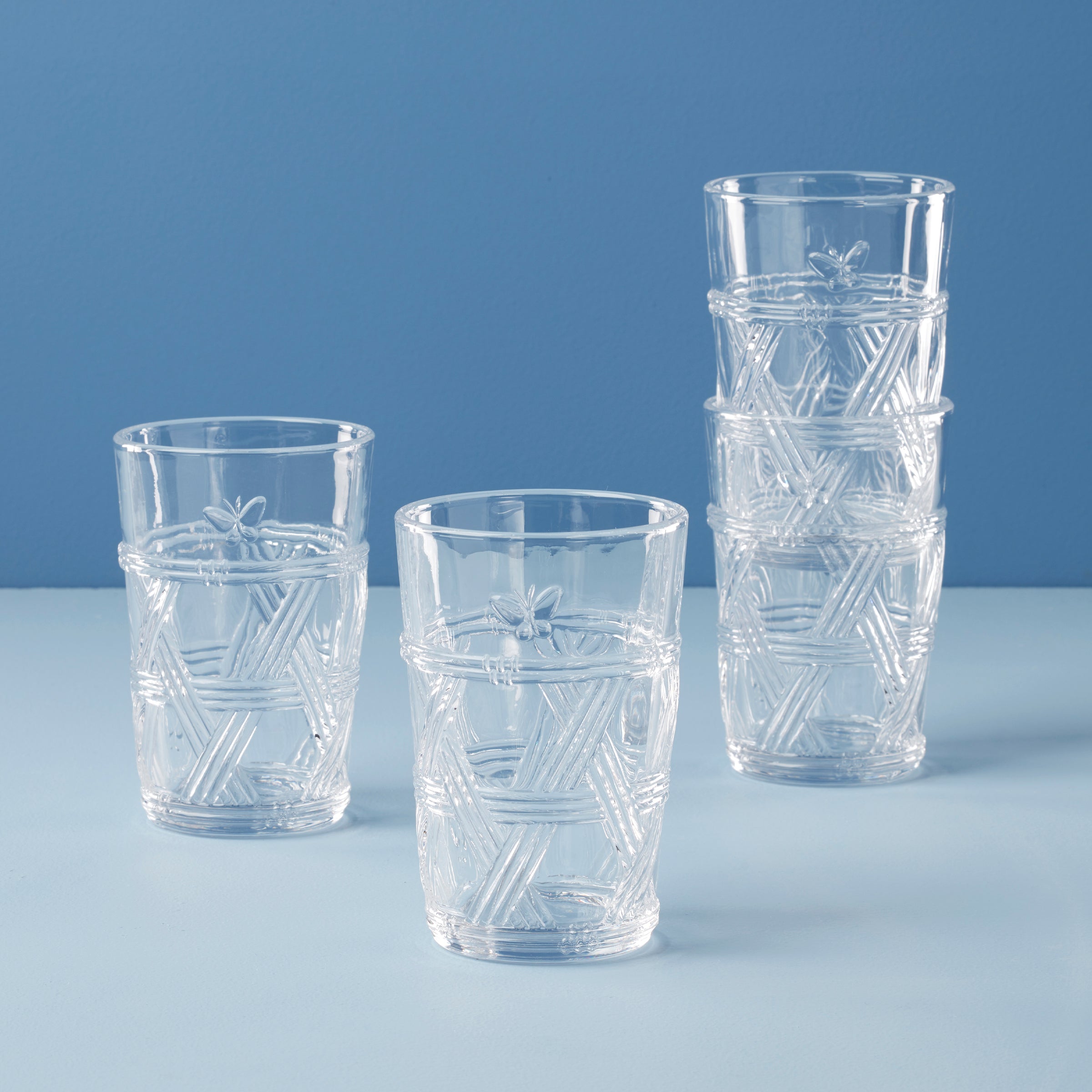 Butterfly Meadow Clear Tall Glasses   Set Of 4
