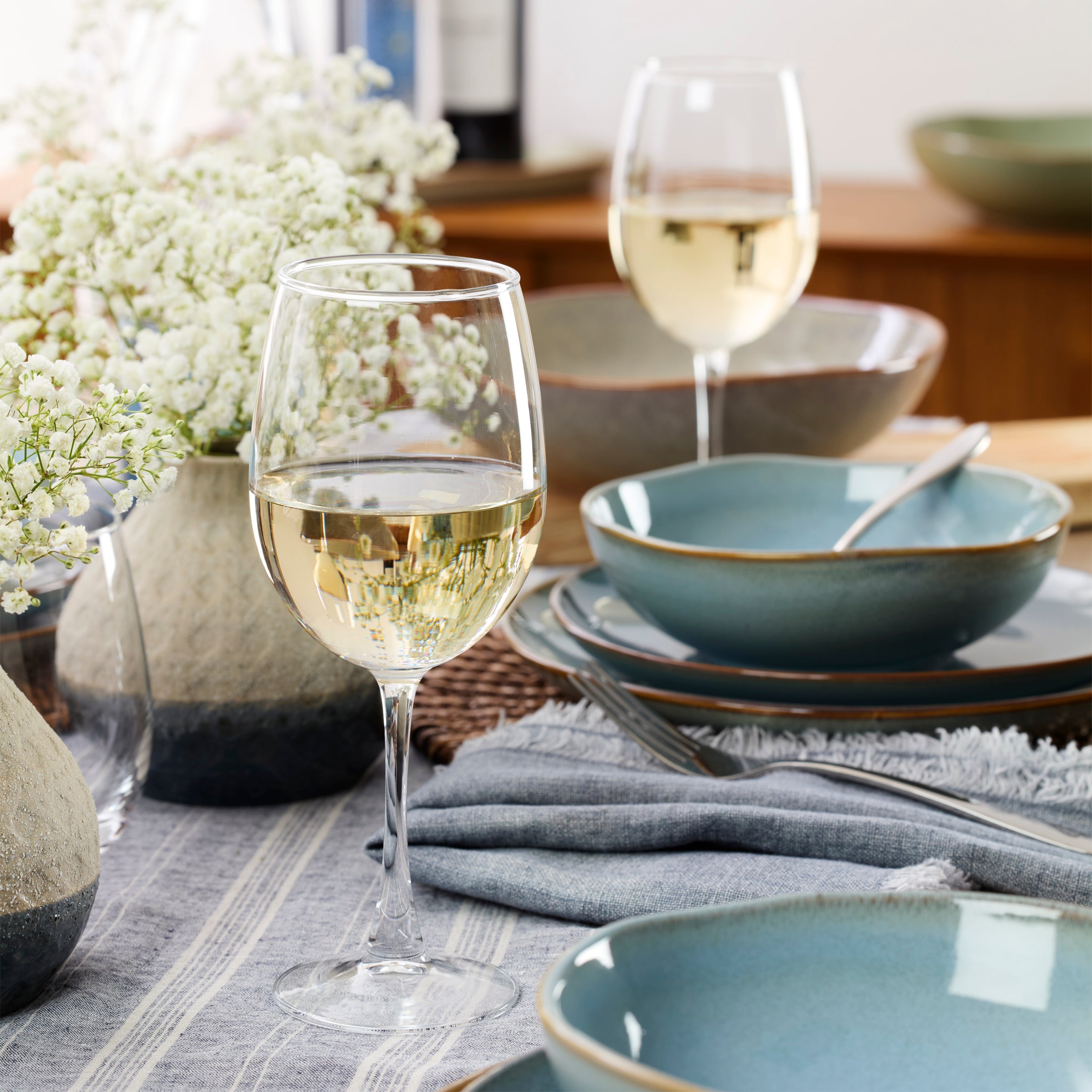 Organic Shades Blue 12 Piece Dinnerware Set - Image 4