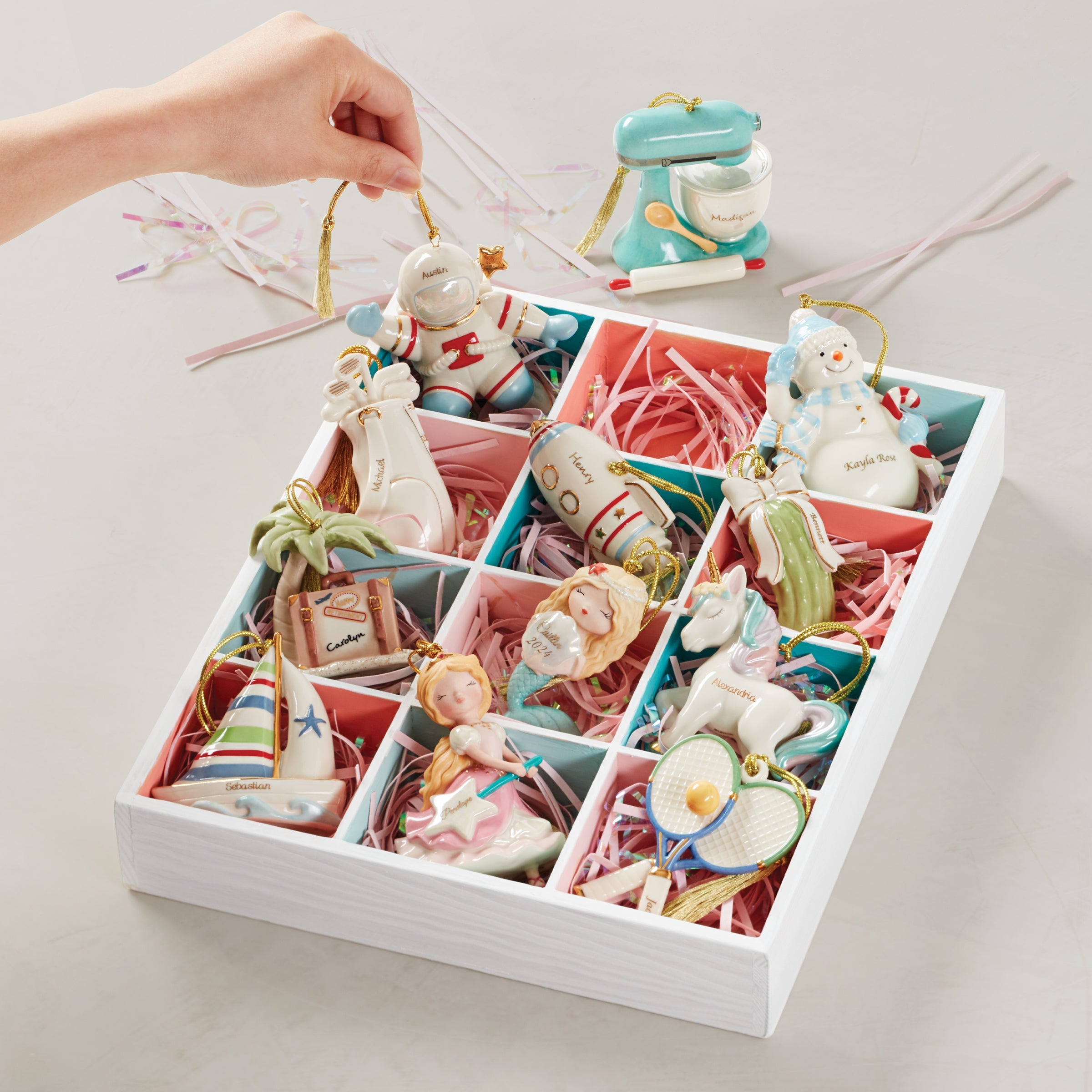 Alternative view of Personalized Prancing Unicorn Ornament