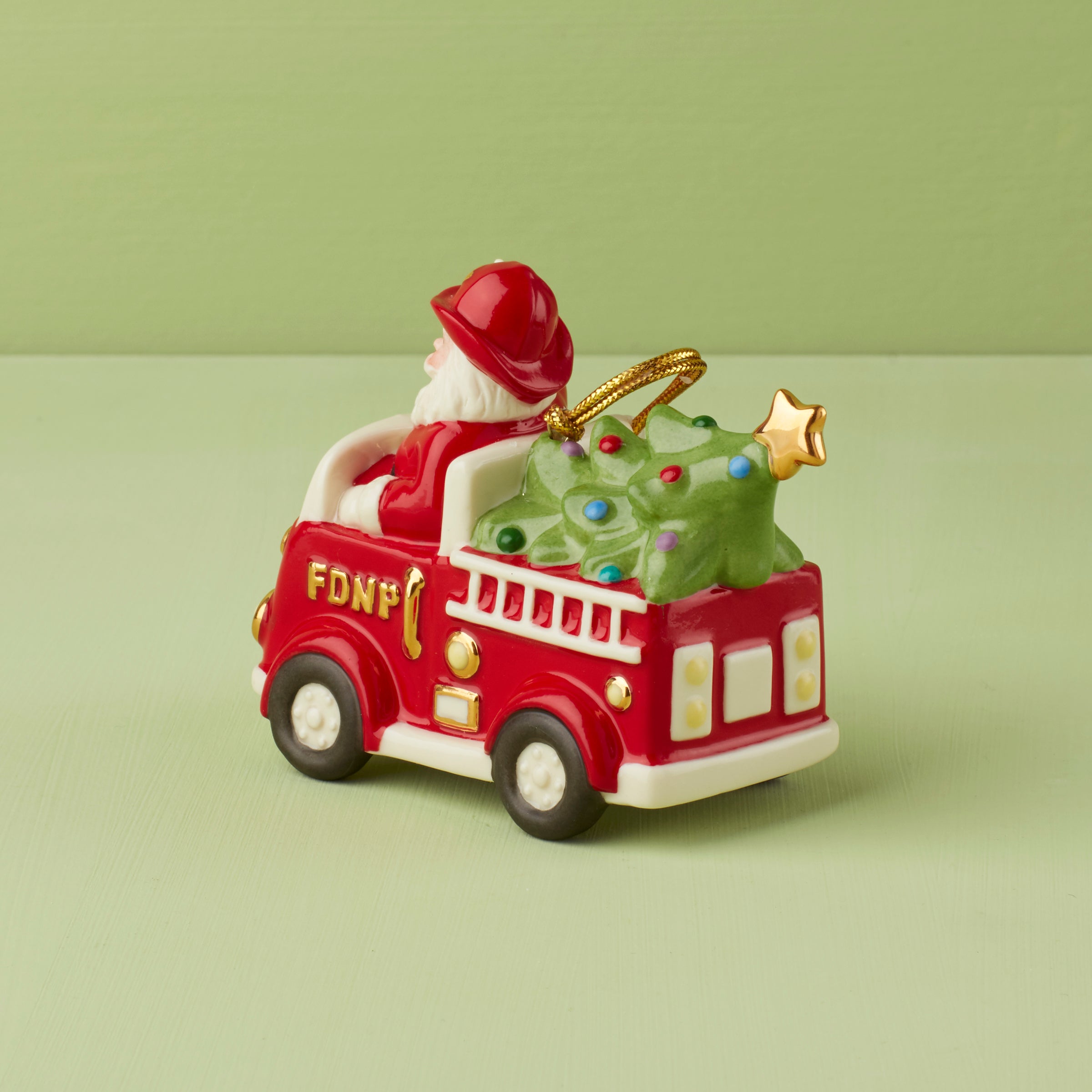 Alternative view of Santa In Fire Truck Ornament