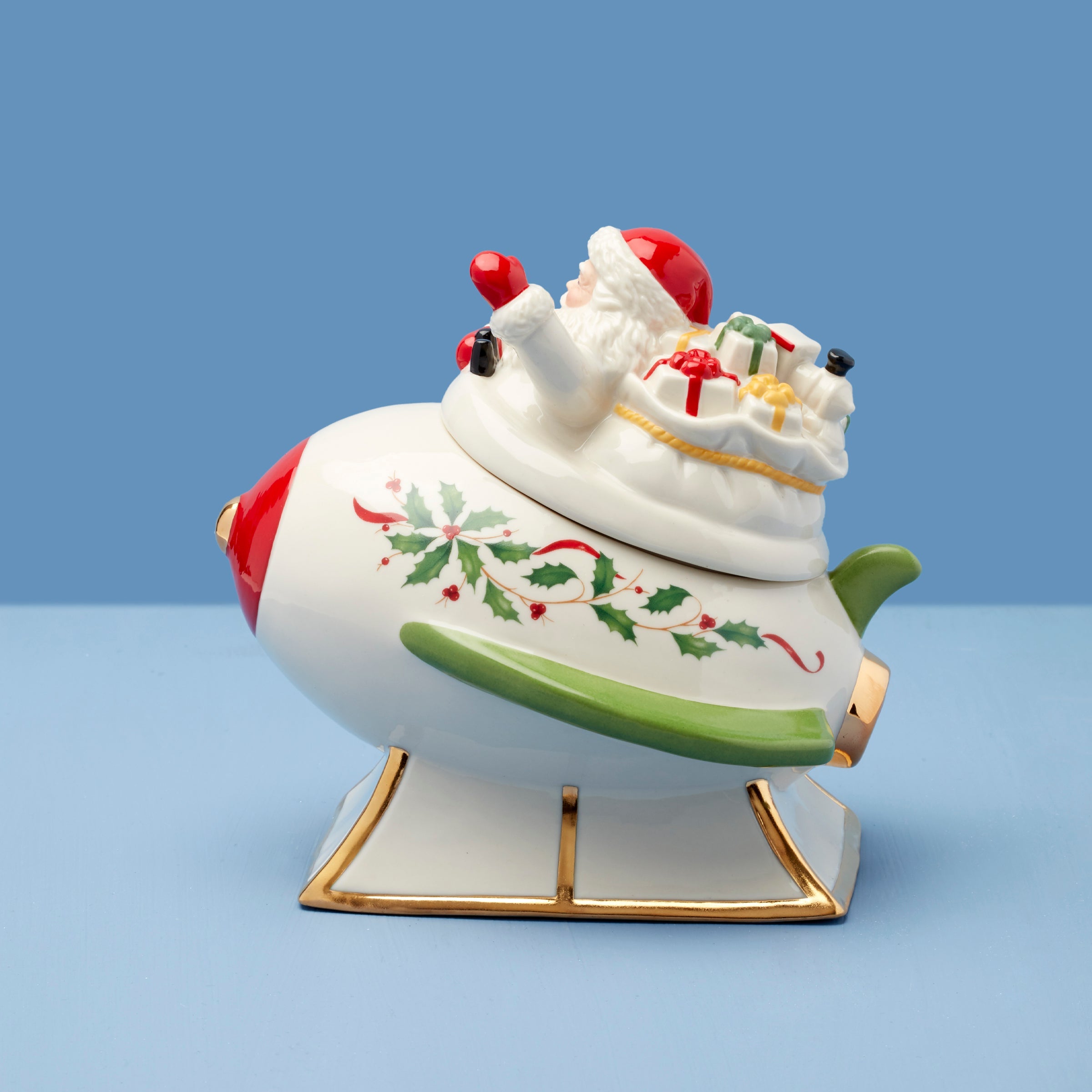 Alternative view of Holiday Santa's Rocket Covered Candy Dish