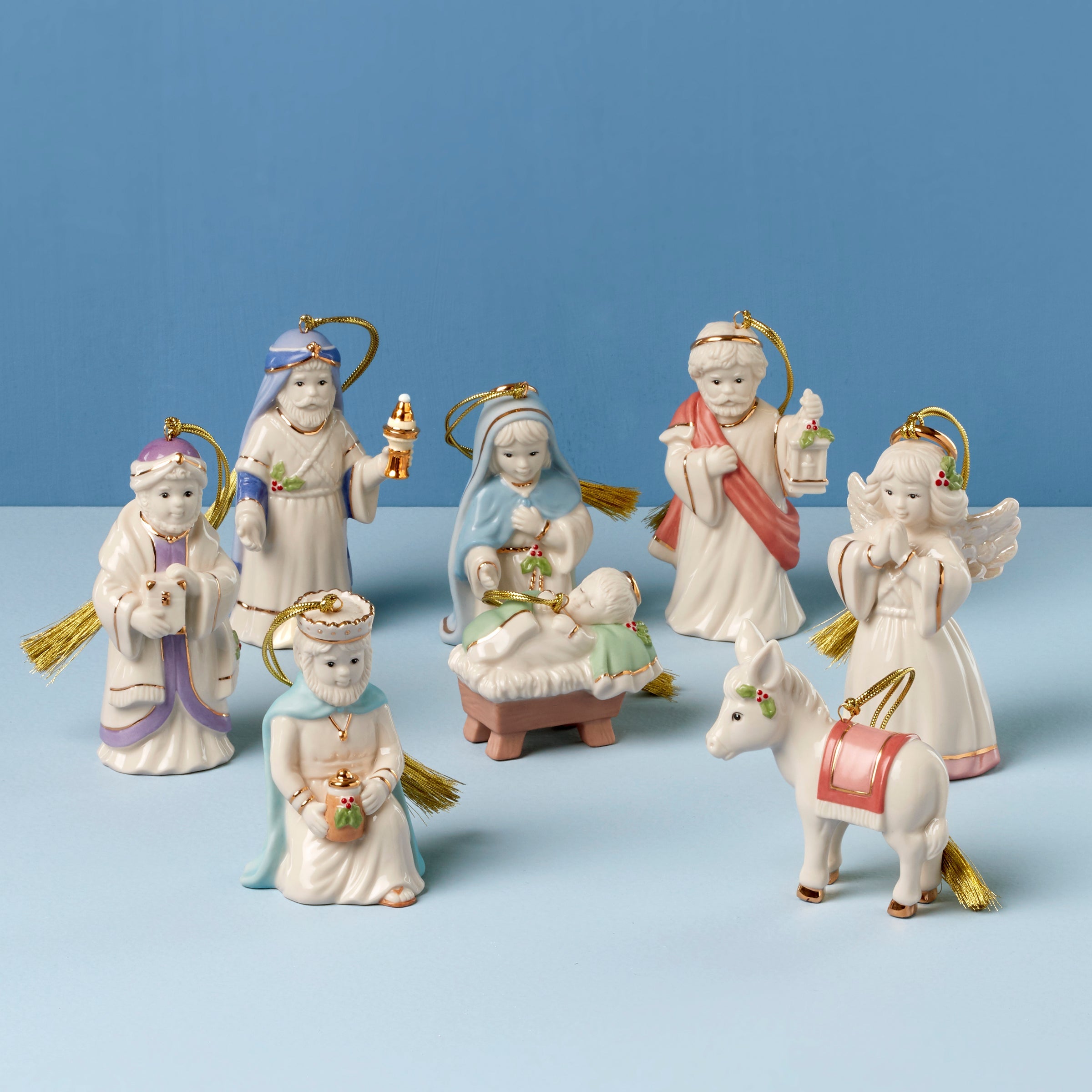 Nativity 8 Pc Ornament Set