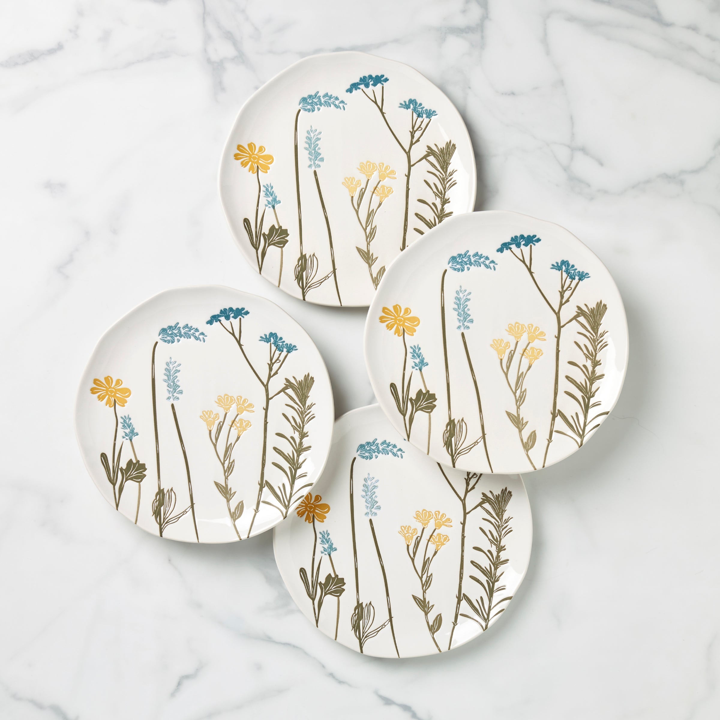 Wildflowers Accent Plates   Set of 4