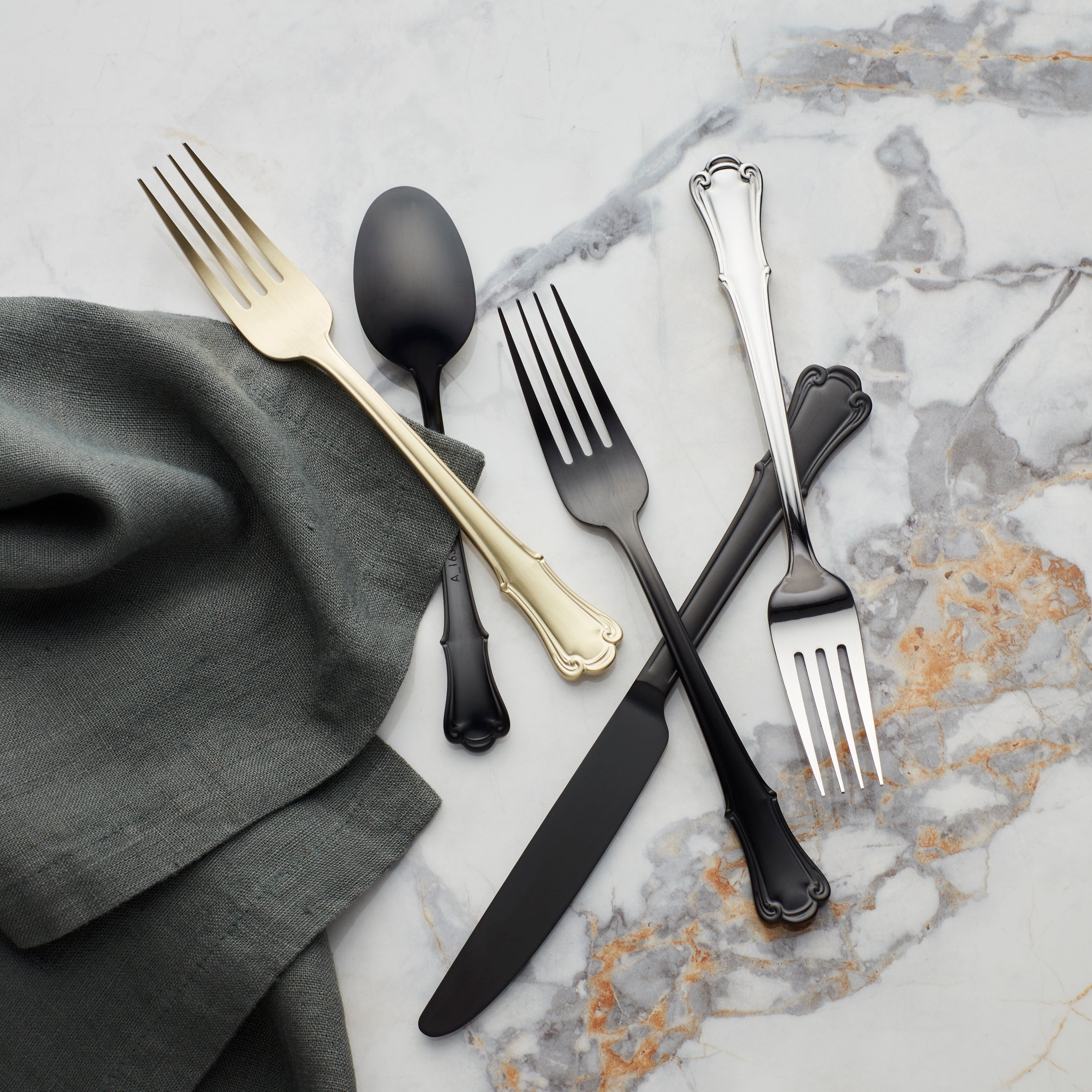 James Street Black Satin 20 Piece Flatware Set - Image 3