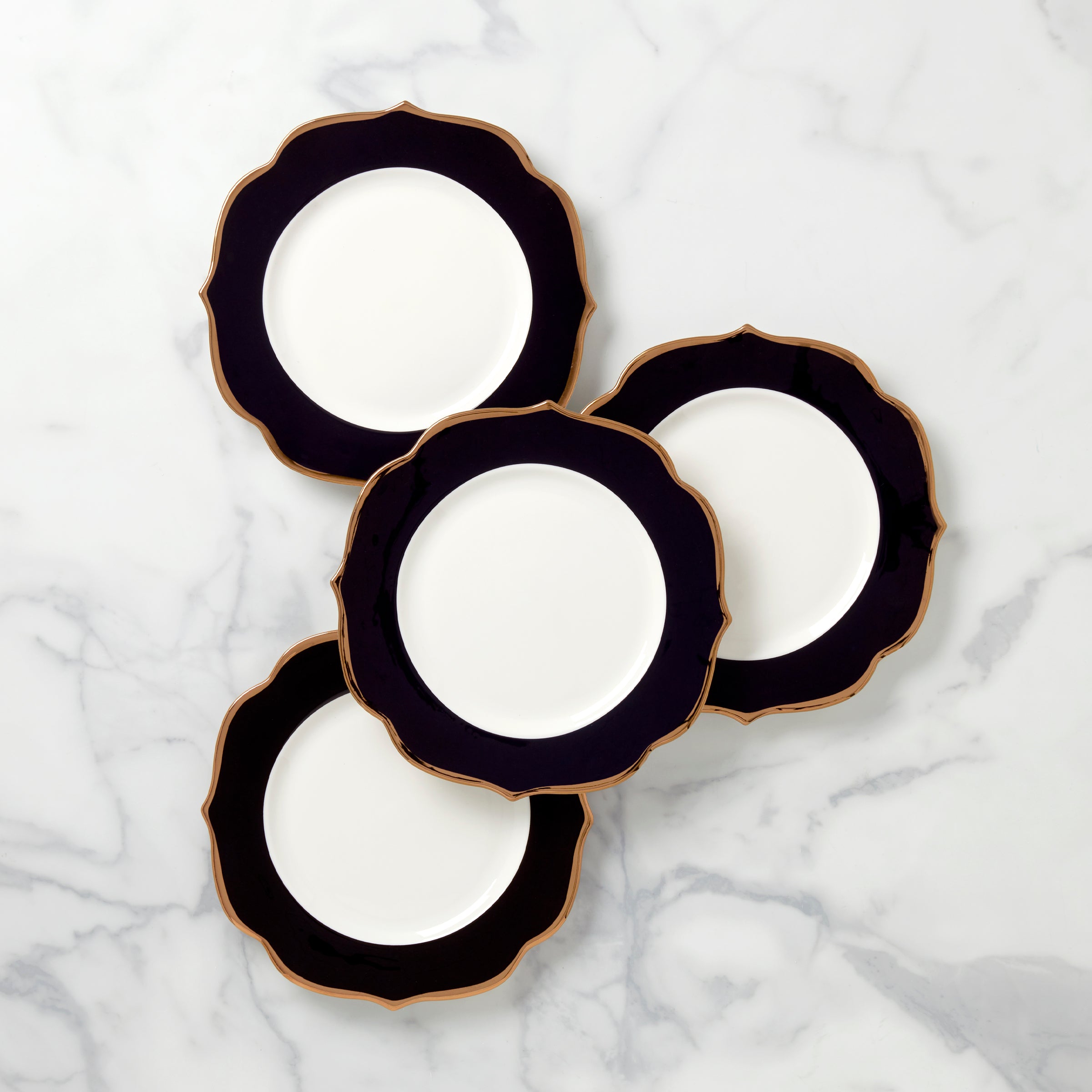 Contempo Luxe Black Accent Plates Set of 4