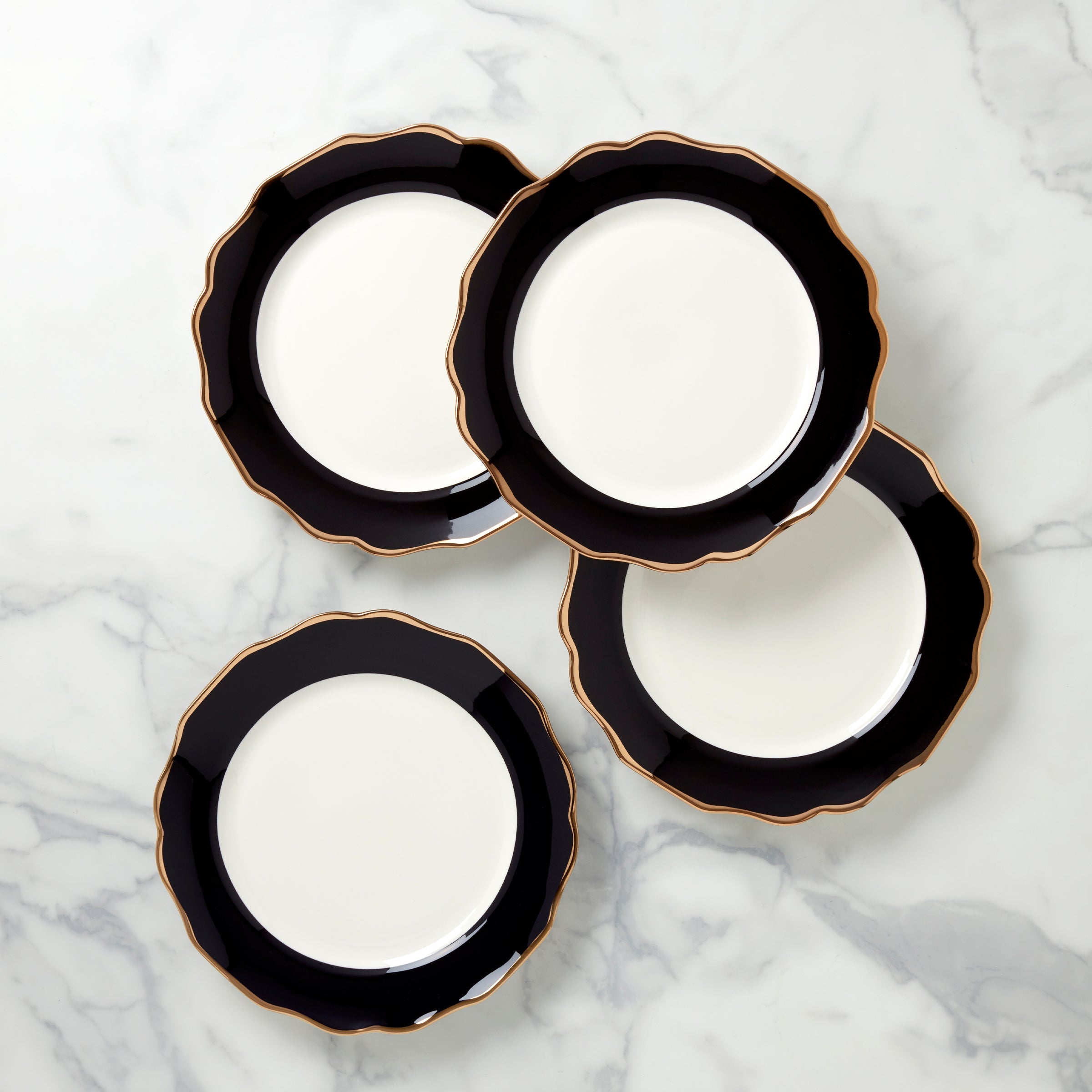 Contempo Luxe Black Dinner Plates   Set of 4