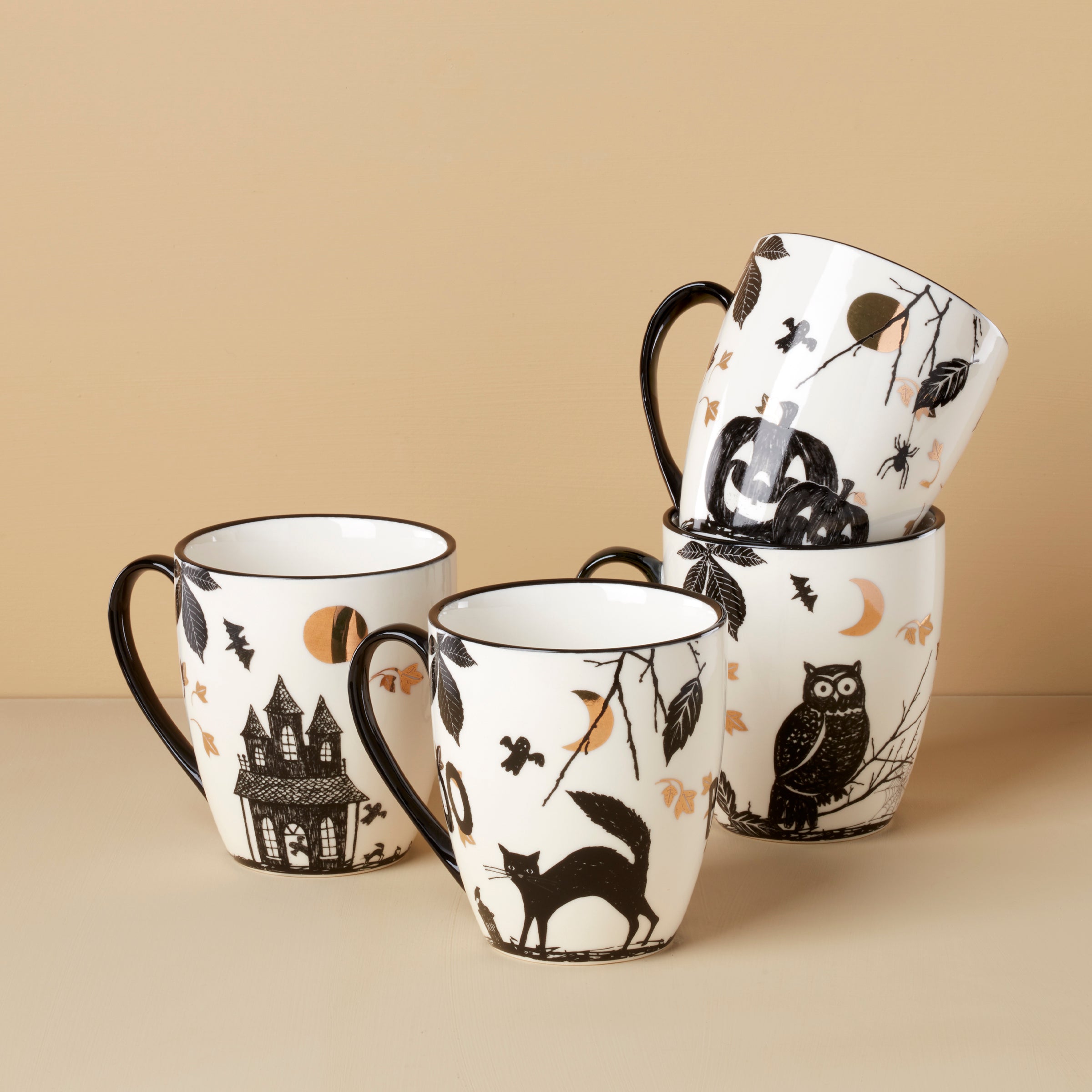 Alternative view of Vintage Haunted Halloween Mugs   Set of 4   Assorted