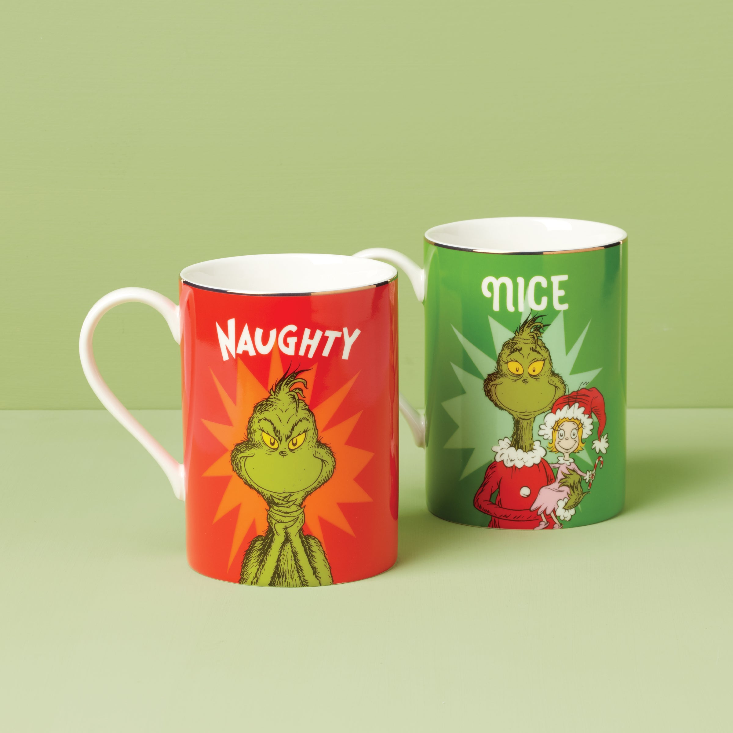 Alternative view of Merry Grinchmas Naughty & Nice Mug Set