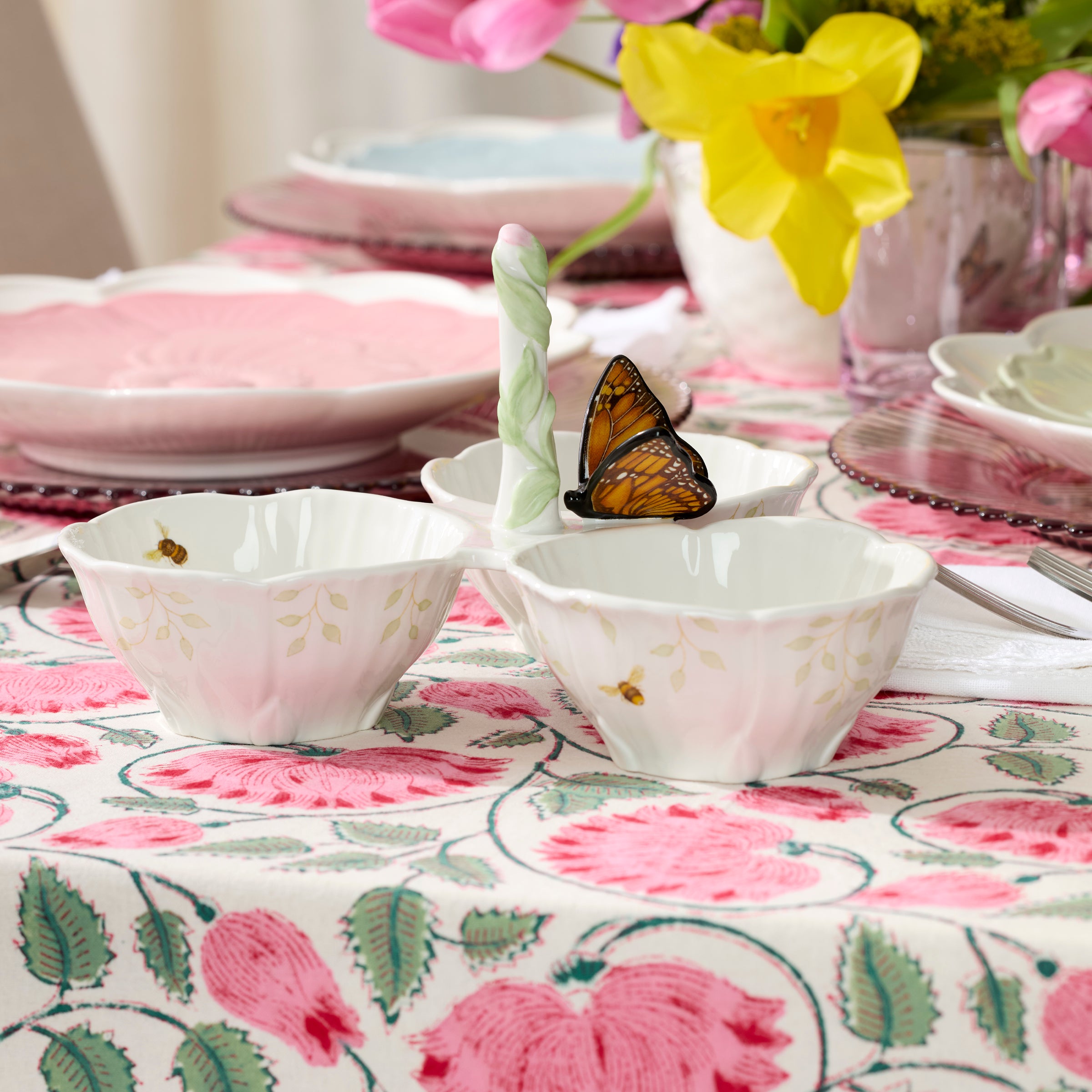 Butterfly Meadow Floral 3 Section Server - Image 3