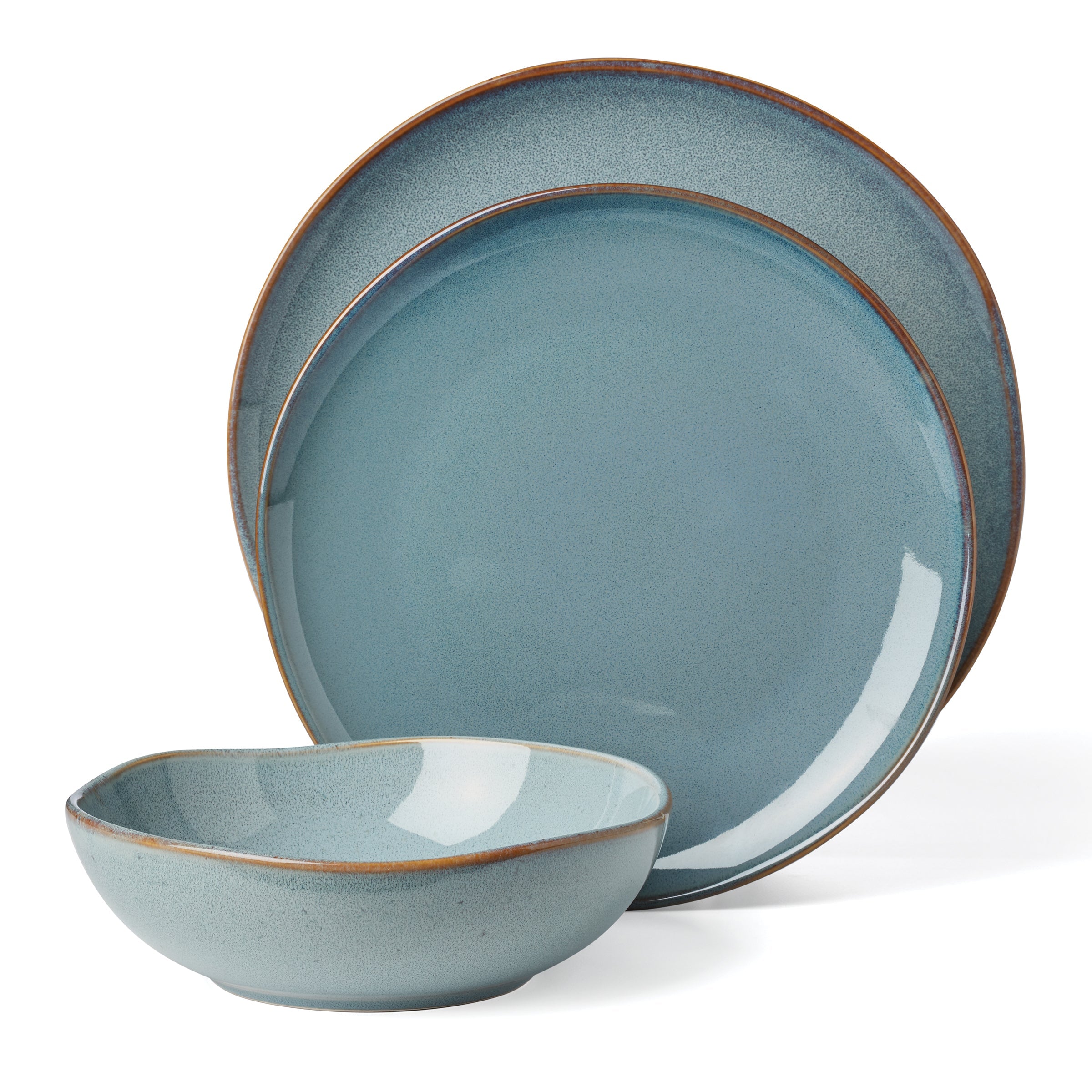 Organic Shades Blue 12 Piece Dinnerware Set - Image 5