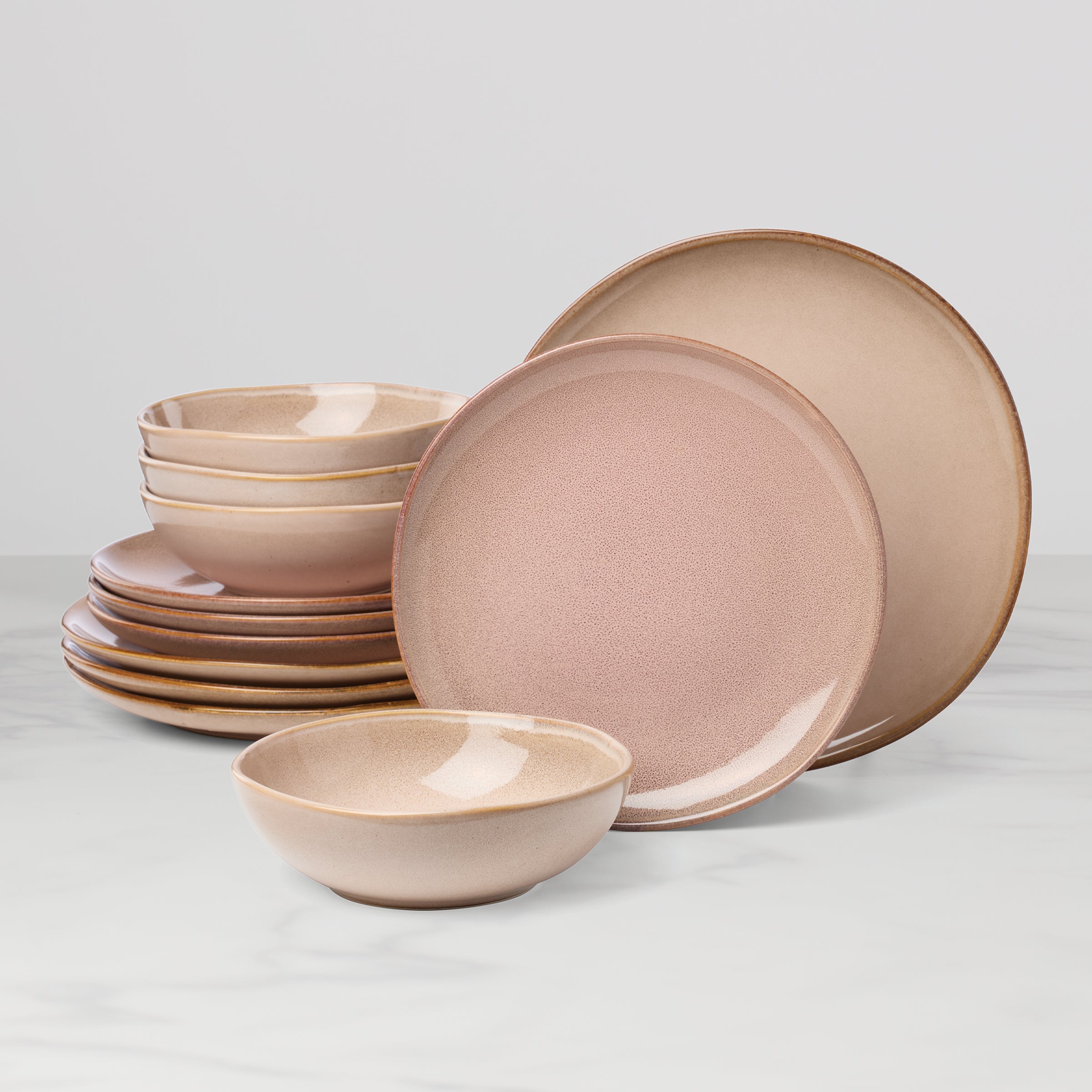 Organic Shades Clay 12 Piece Dinnerware Set
