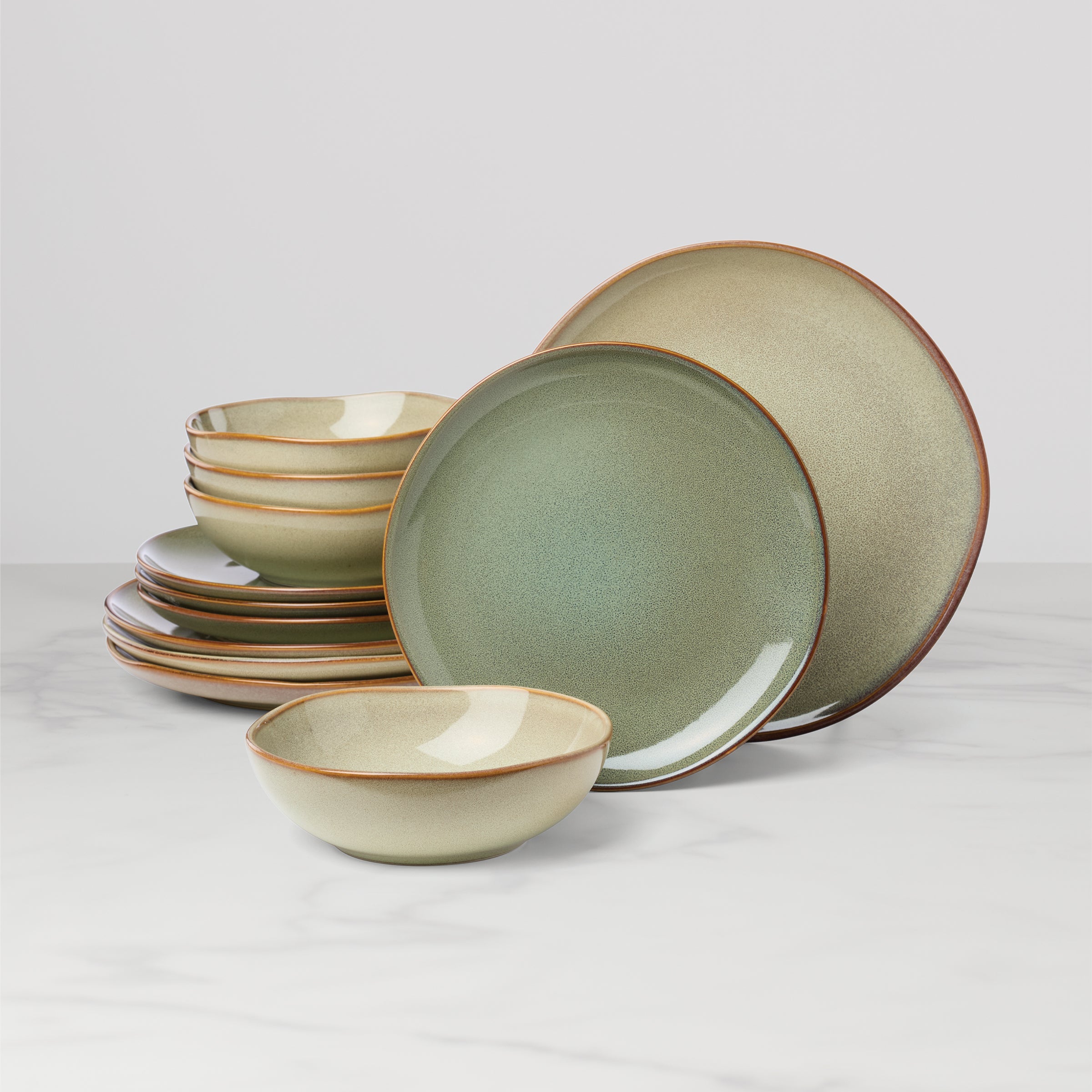 Organic Shades Sage 12 Piece Dinnerware Set