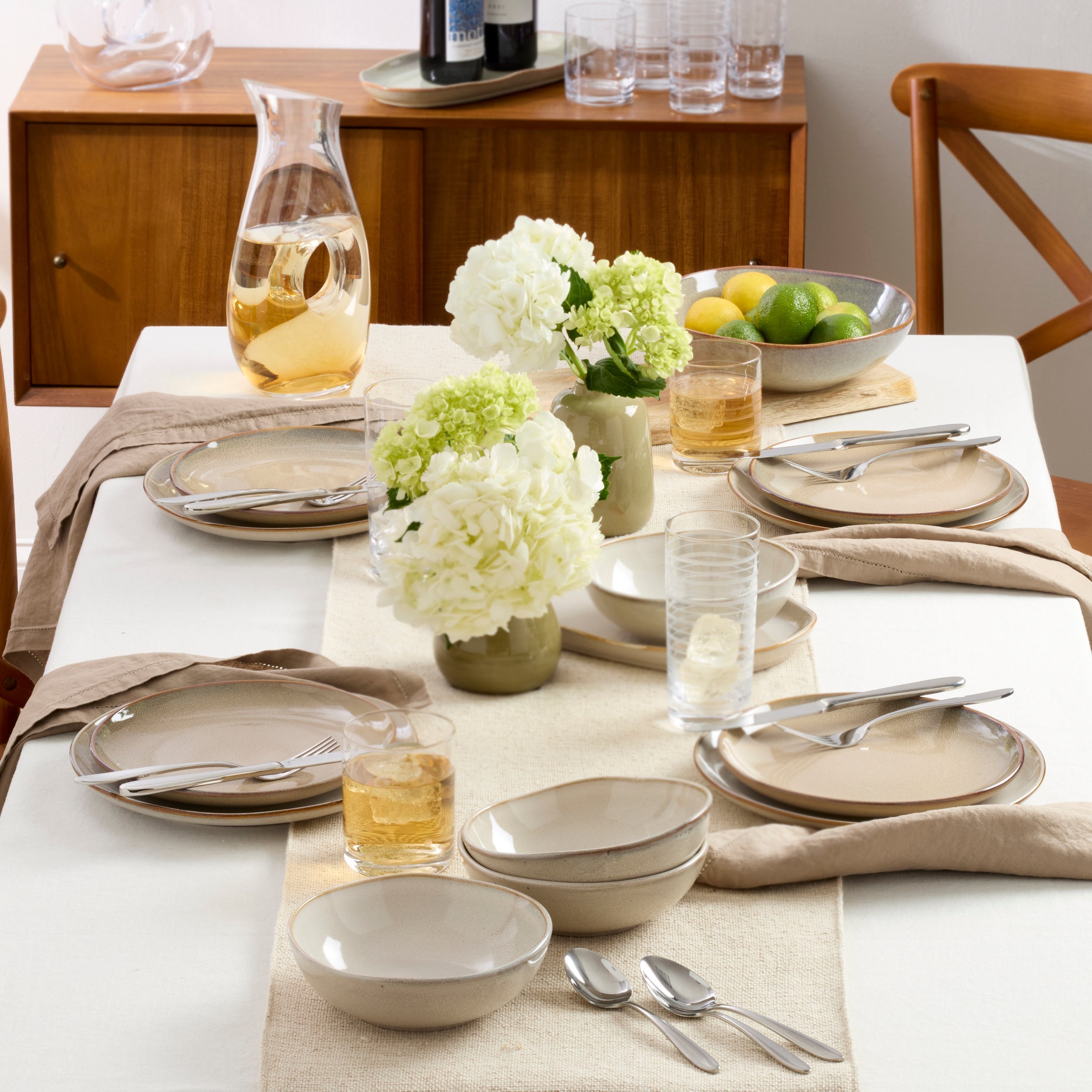Alternative view of Organic Shades Oatmeal 12 Piece Dinnerware Set