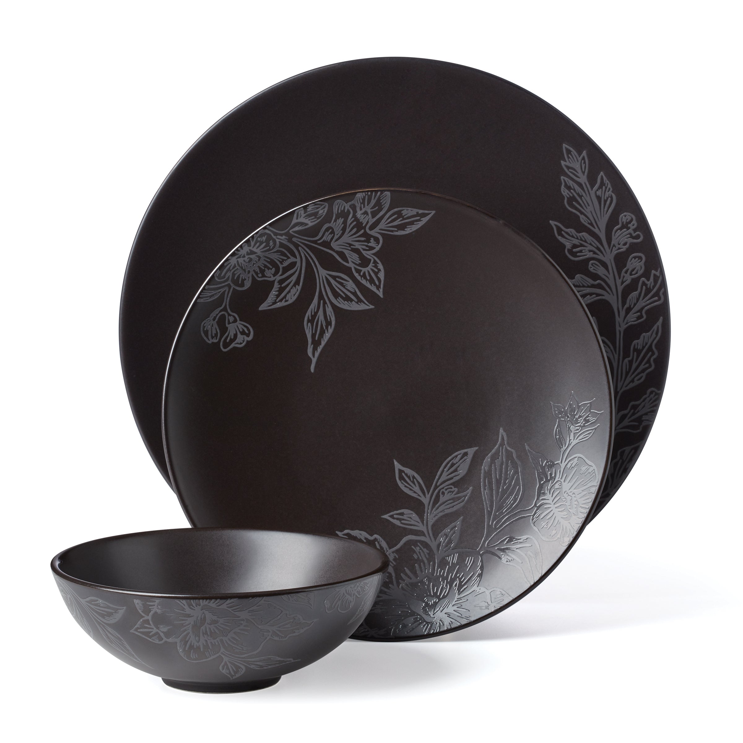 Alternative view of Roseto Charcoal 12 Piece Dinnerware Set