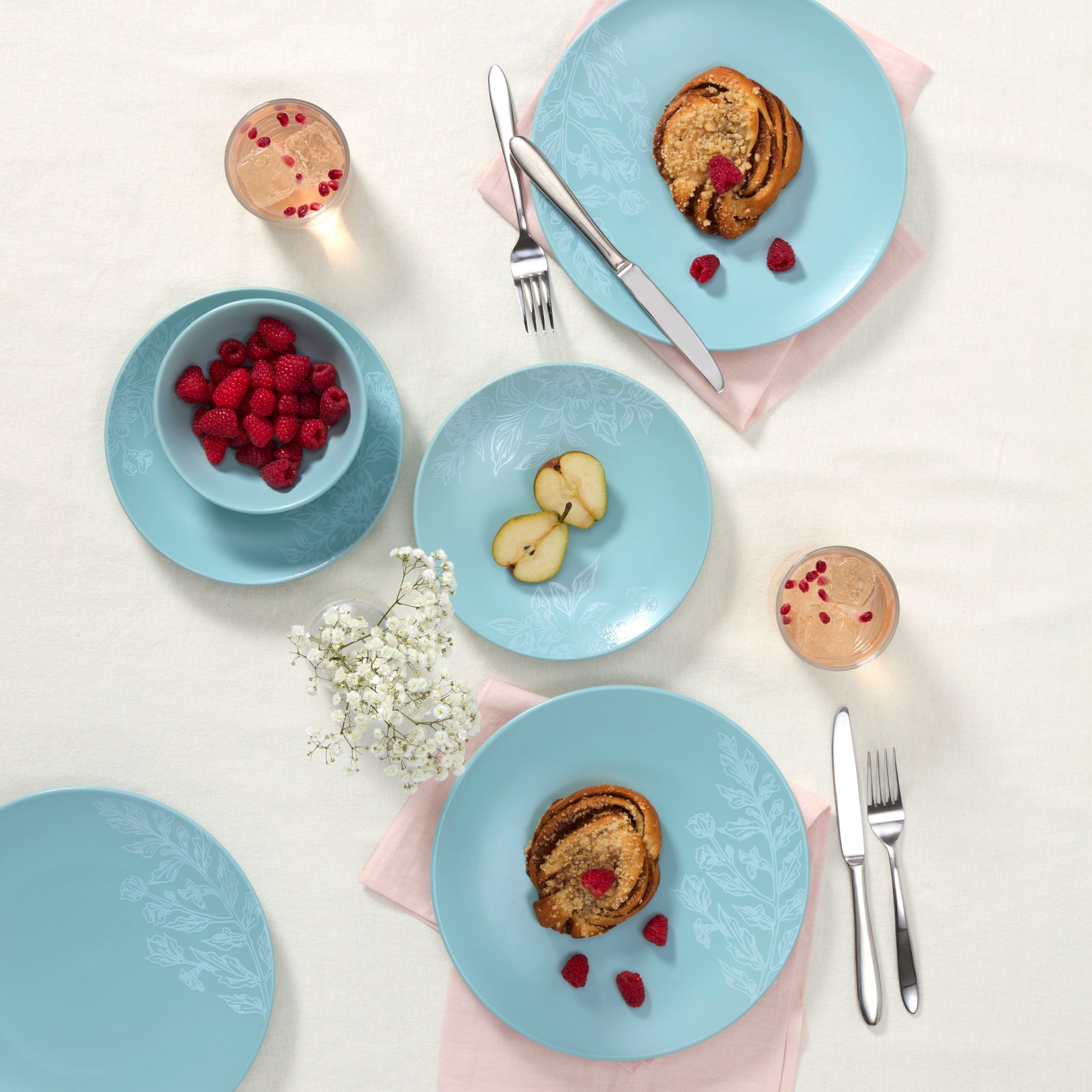 Roseto French Blue 12 Piece Dinnerware Set - Image 3