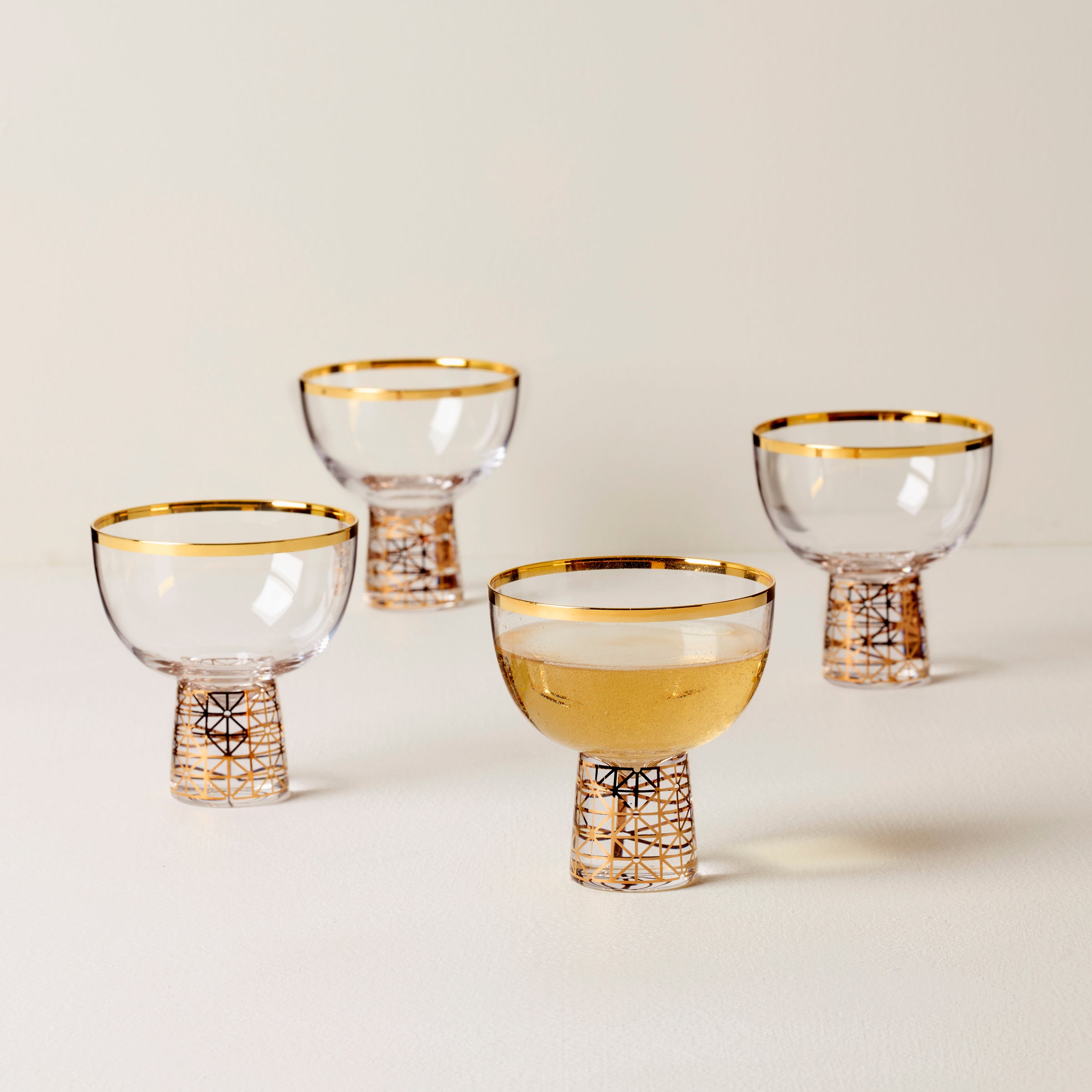 Tuscany Classics Gold Frost Coupe Glasses Set Of 4 - Image 4