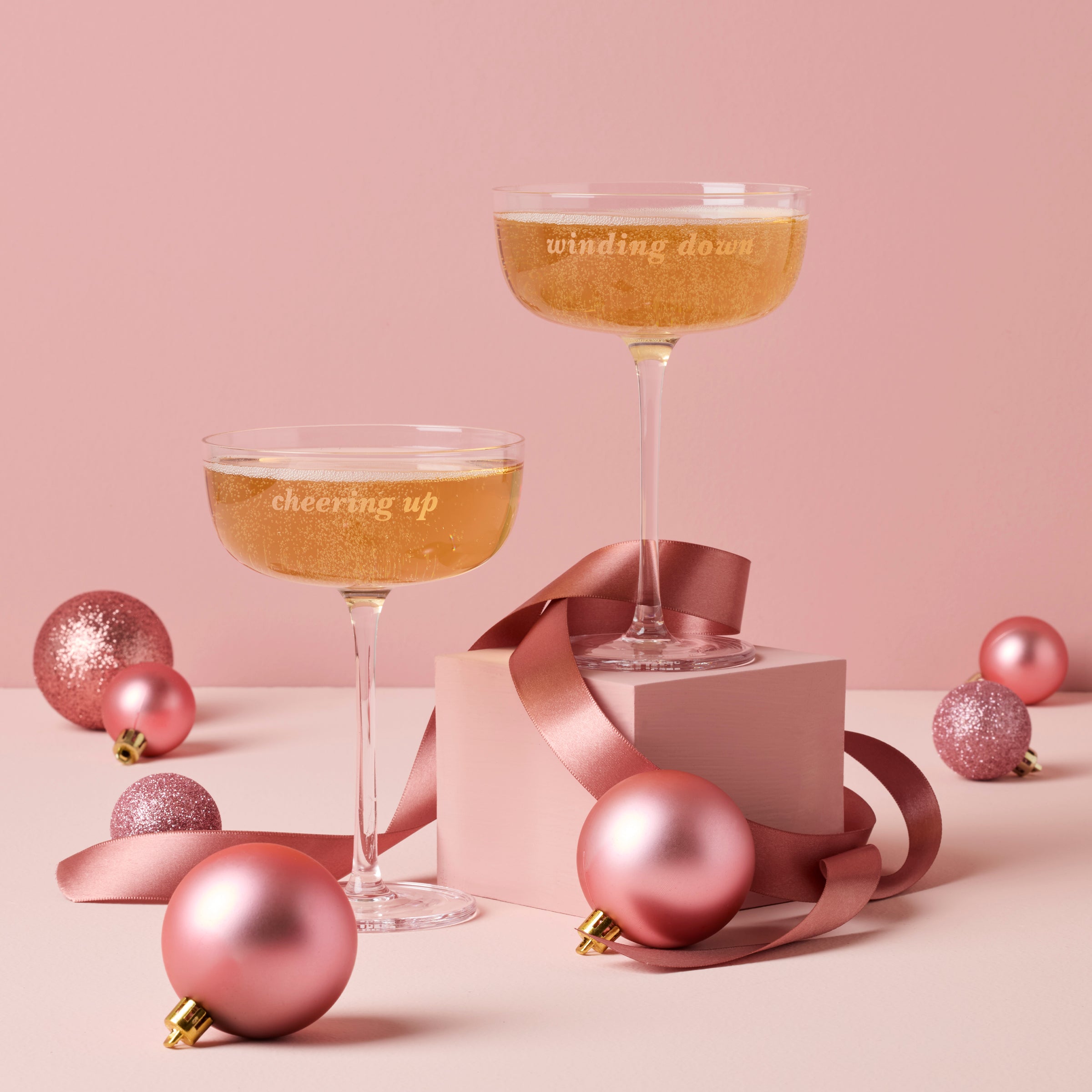 Alternative view of Winding Down & Cheering Up Coupe Glasses   Set Of 2