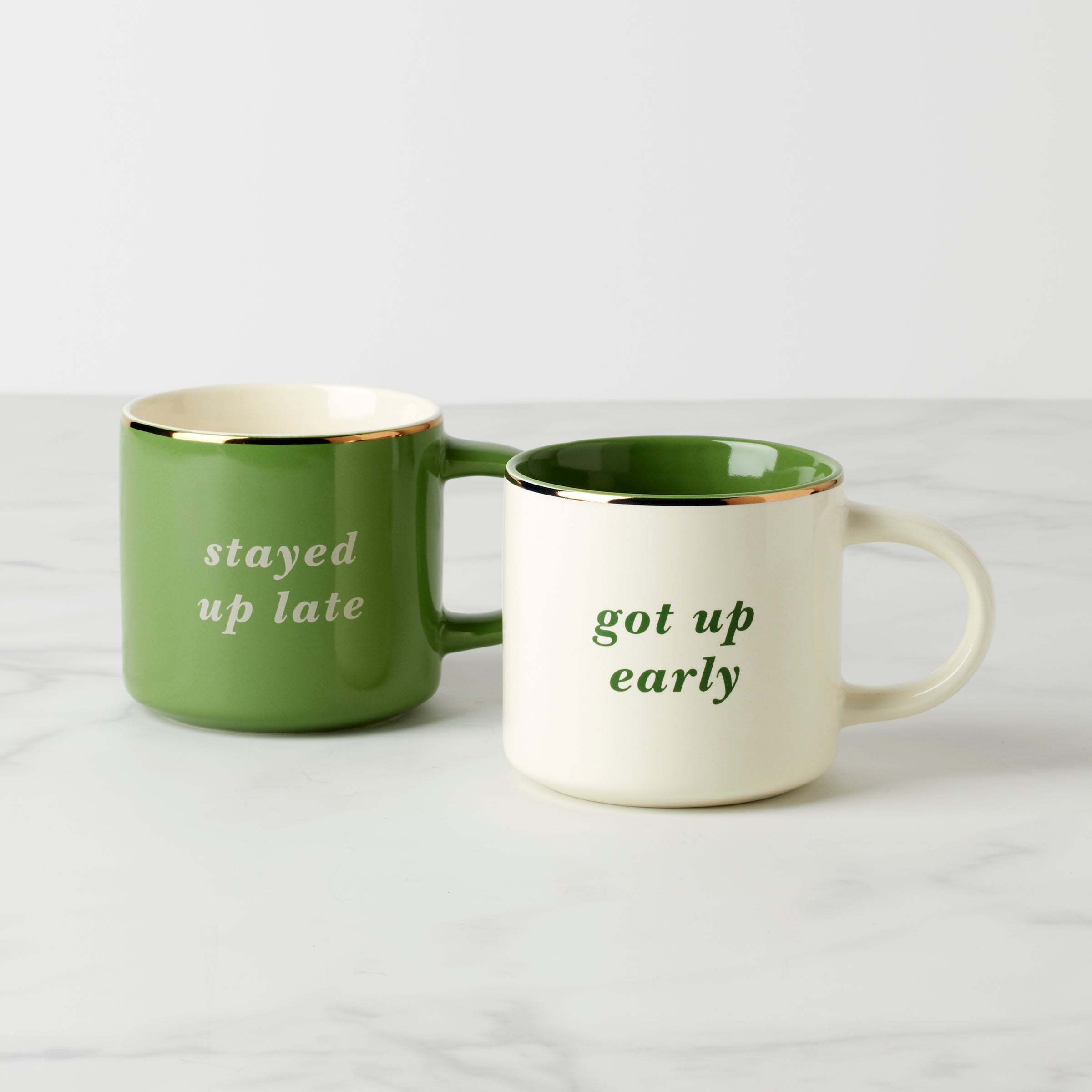 Two of a Kind Got Up Early & Stayed Up Late Mugs Set of 2