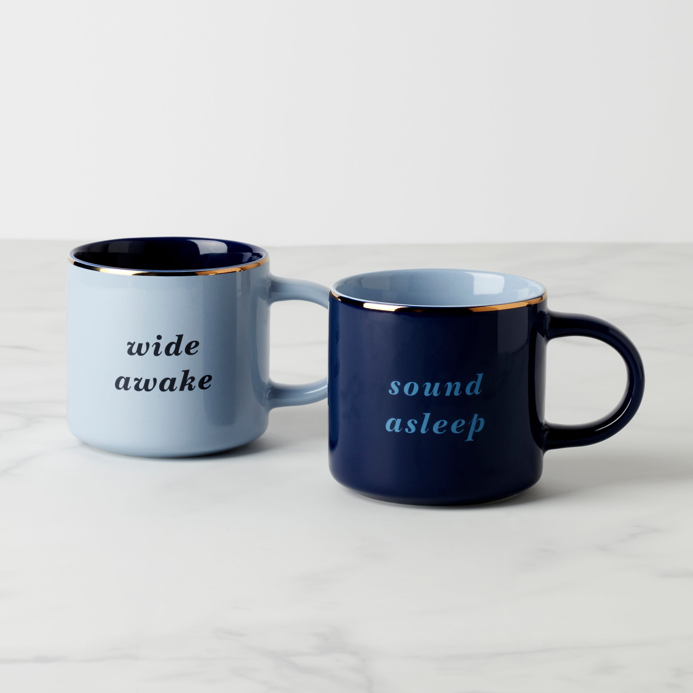 Two of a Kind Wide Awake & Sound Asleep Mugs Set of 2