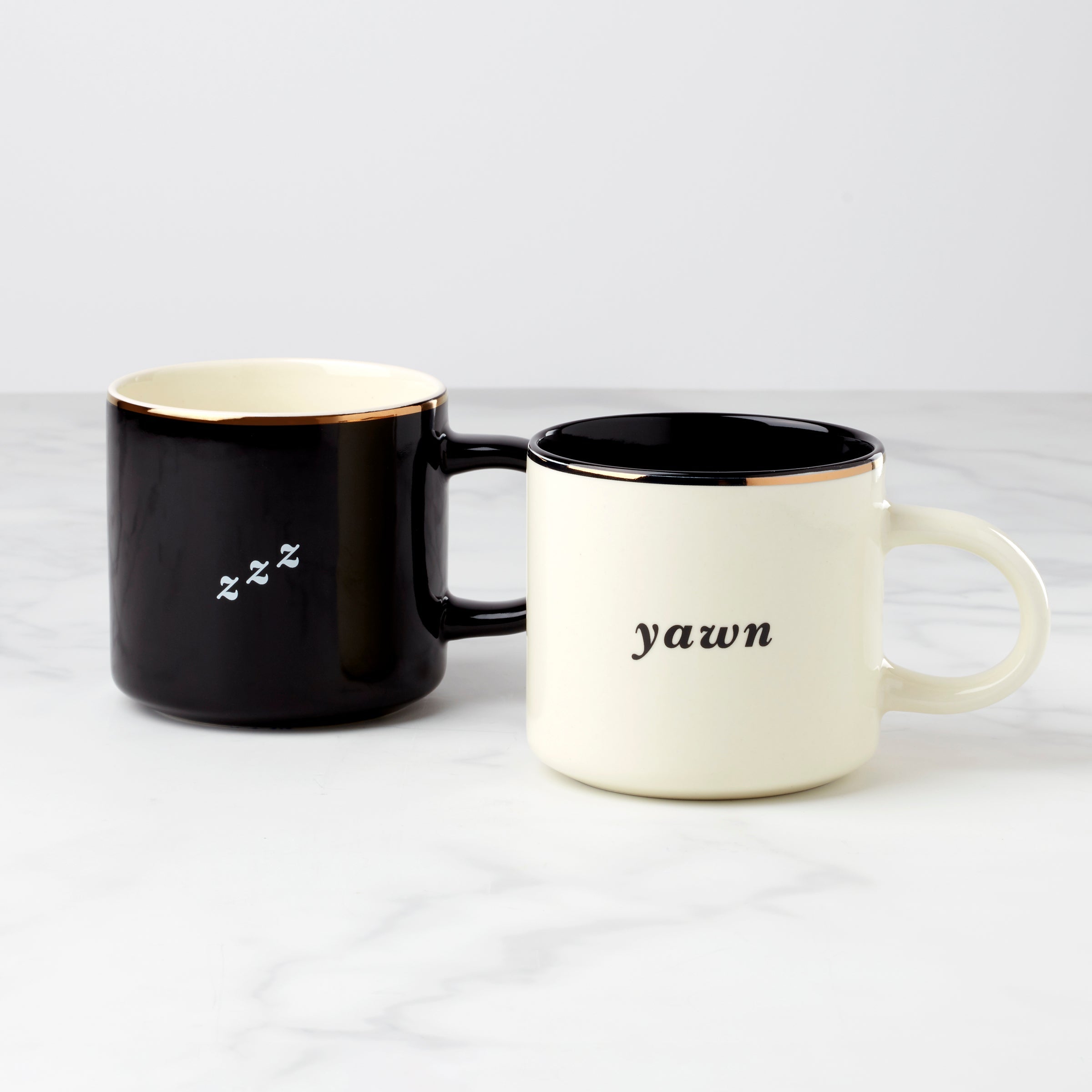 Two of a Kind Yawn & Zzz Mugs   Set of 2