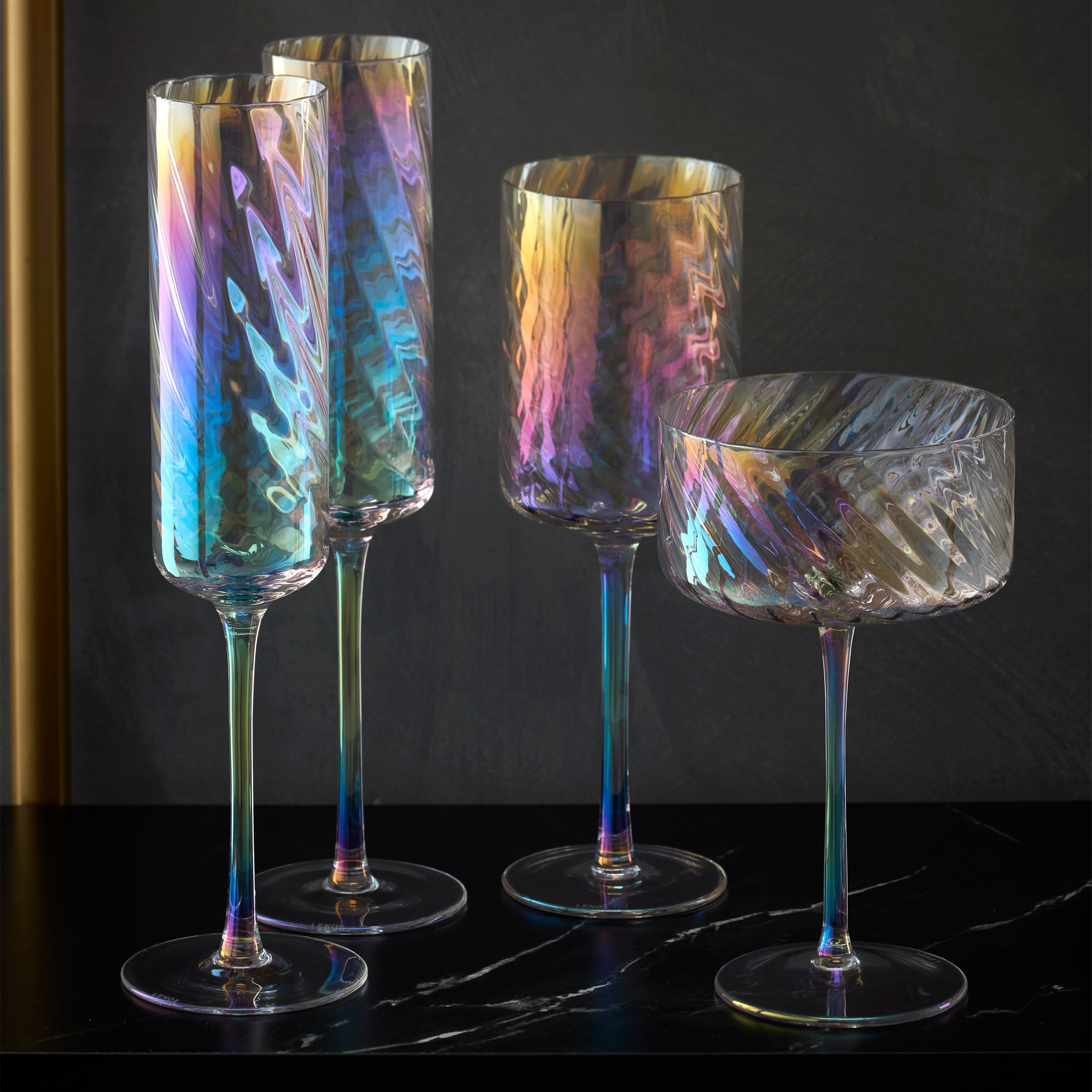 Tuscany Classics Iridescent White Wine Glasses Set Of 4 - Image 7