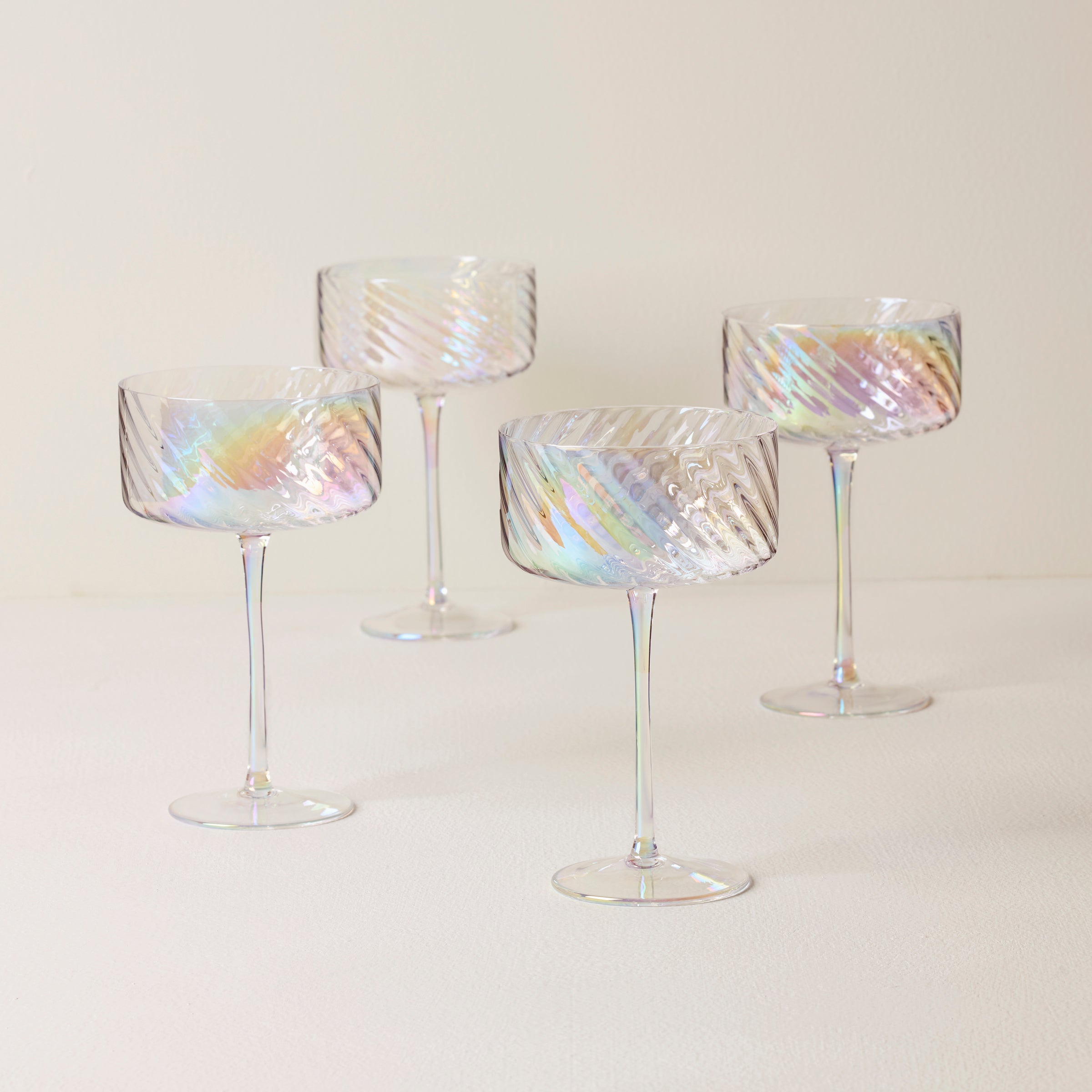 Tuscany Classics Iridescent Coupe Glasses Set Of 4