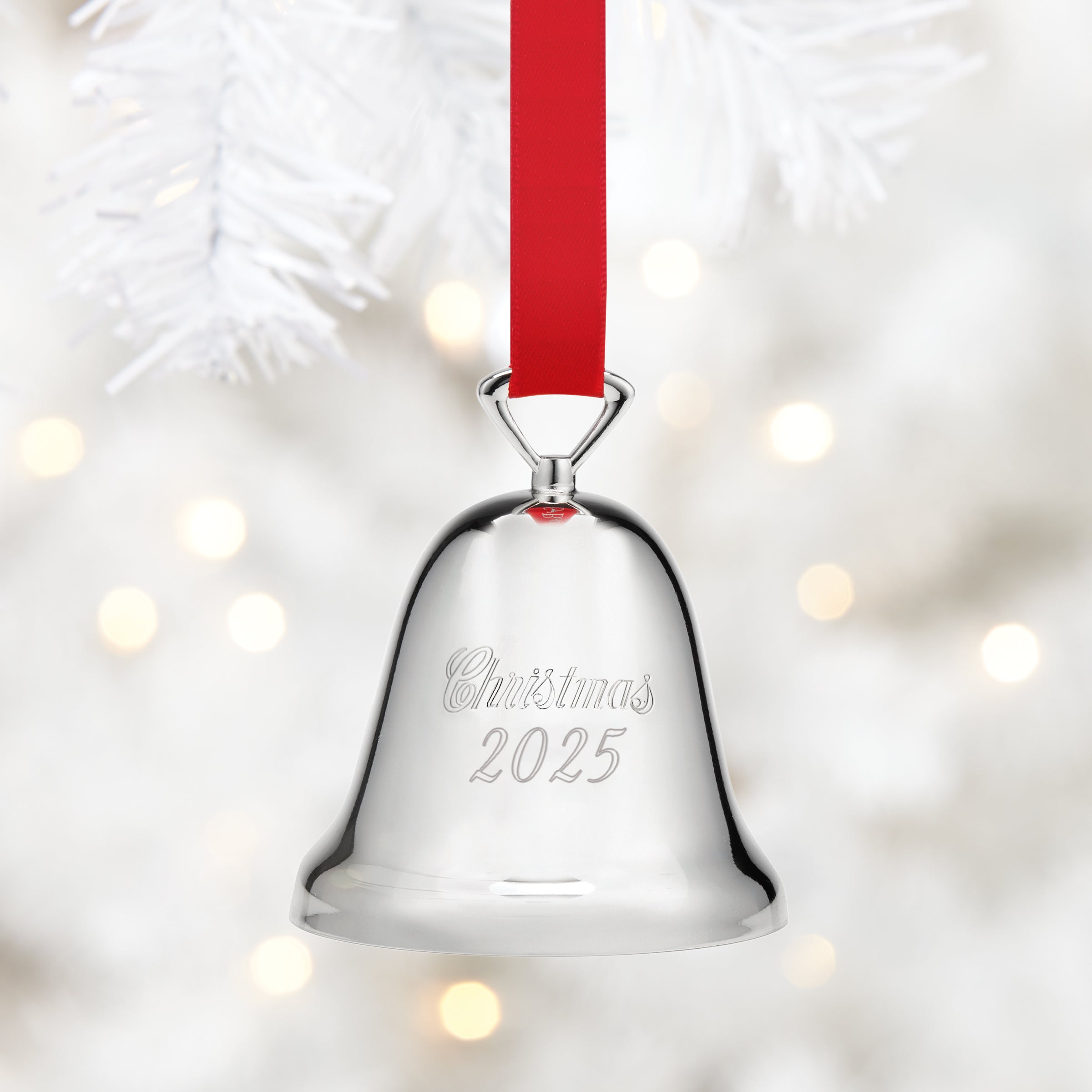 Alternative view of 2025 Annual Christmas Bell Silverplate Ornament