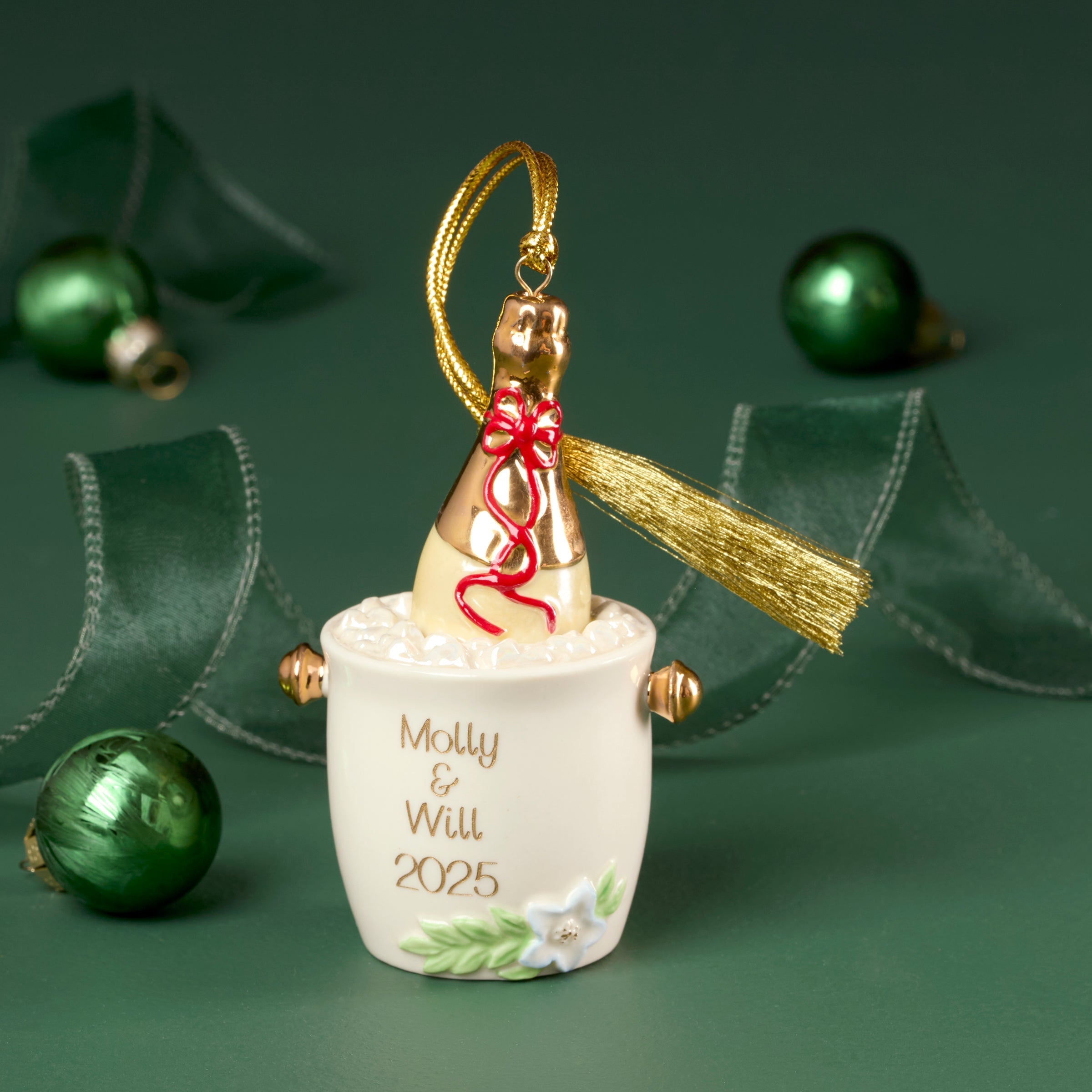 Alternative view of Personalized Champagne Bucket Ornament