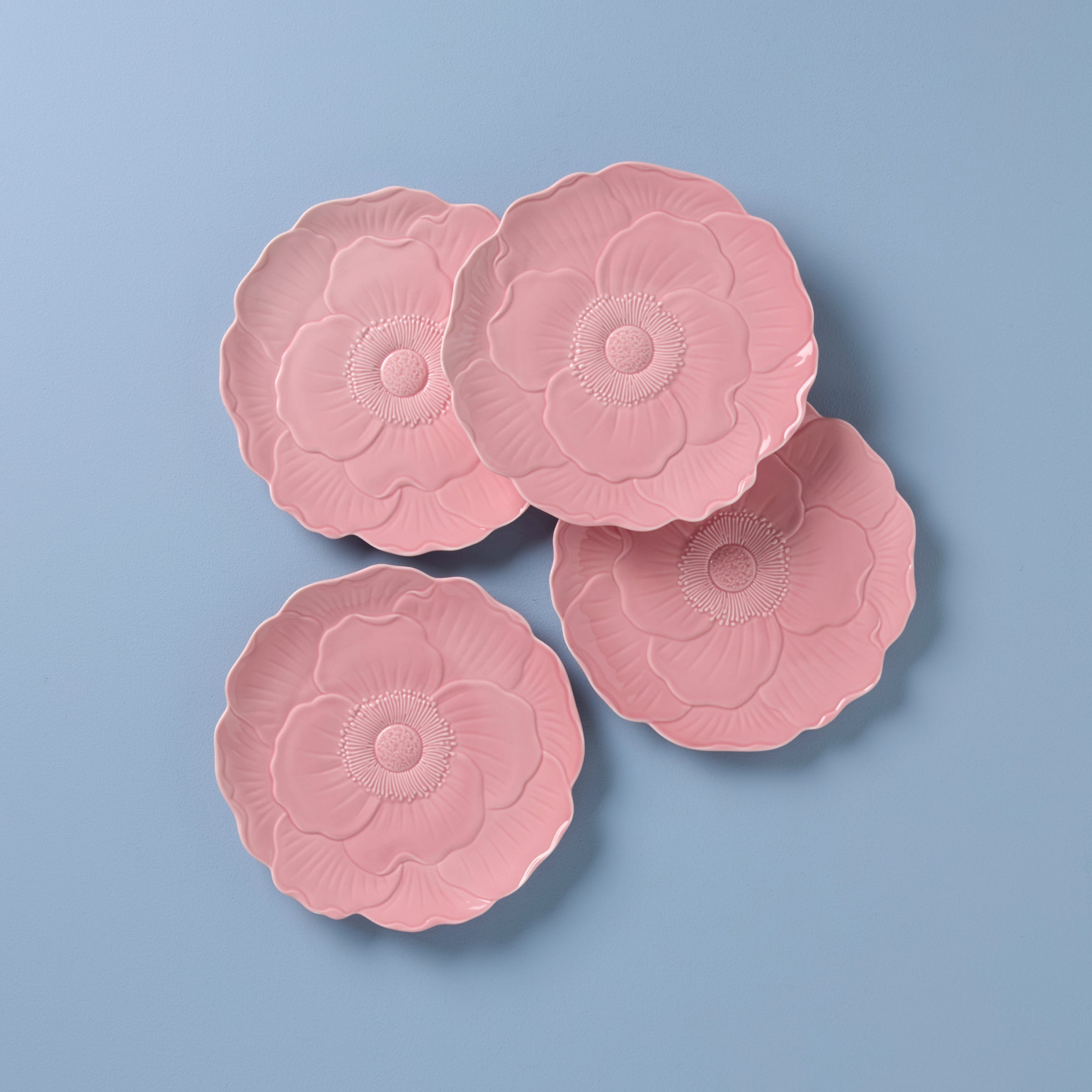 Butterfly Meadow Floral Pink Accent Plates Set of 4