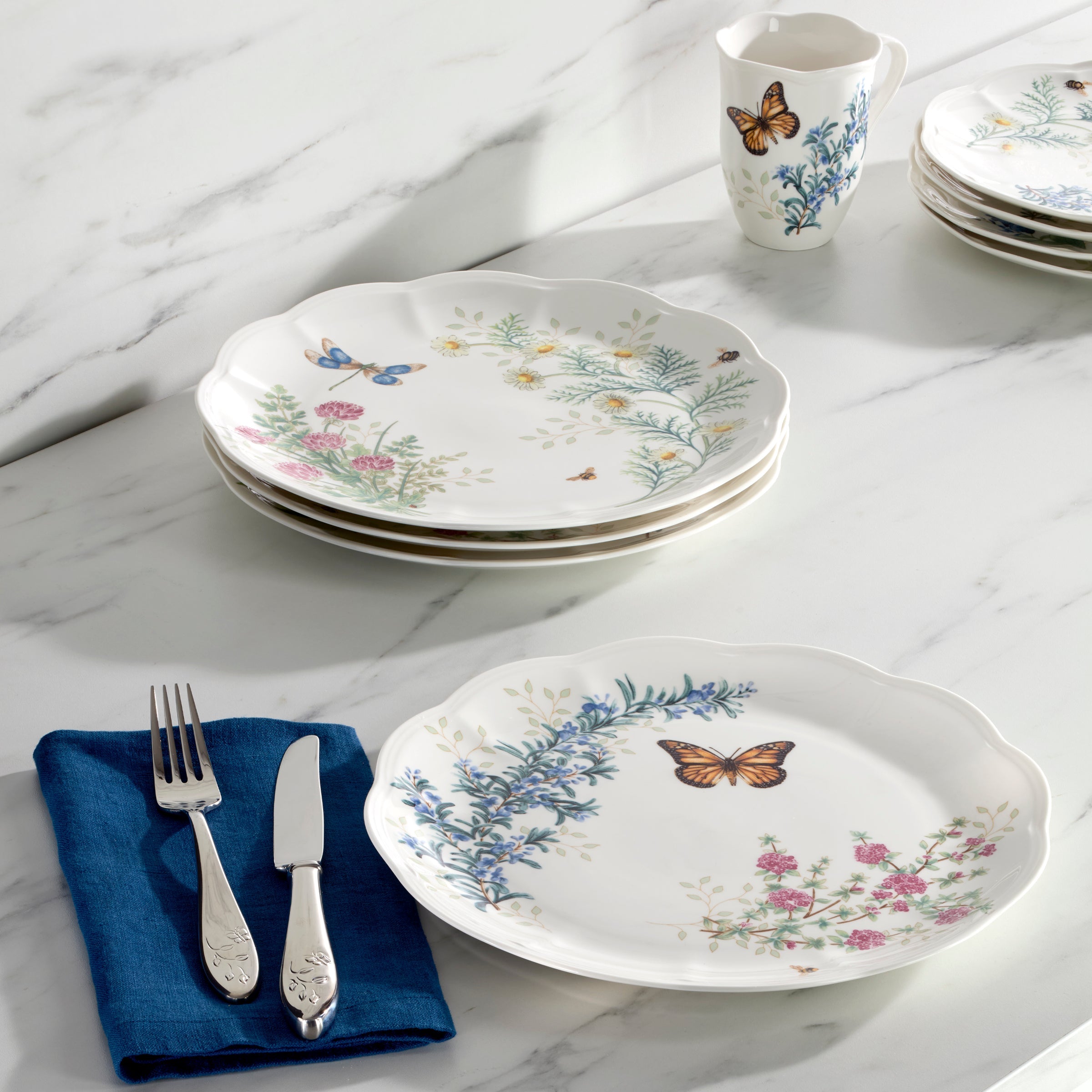 Butterfly Meadow Herbs Dinner Plates Set of 4 - Image 7