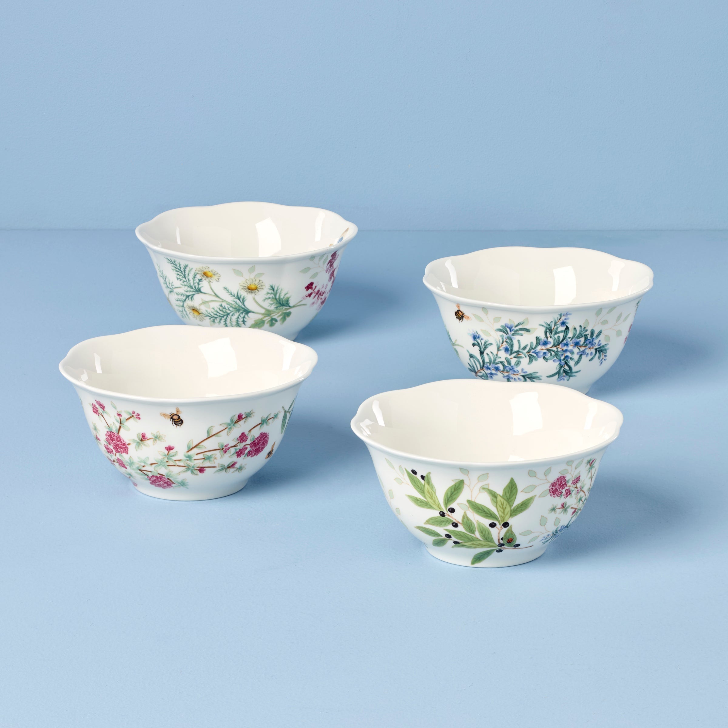 Alternative view of Butterfly Meadow Herbs Rice Bowls   Set of 4
