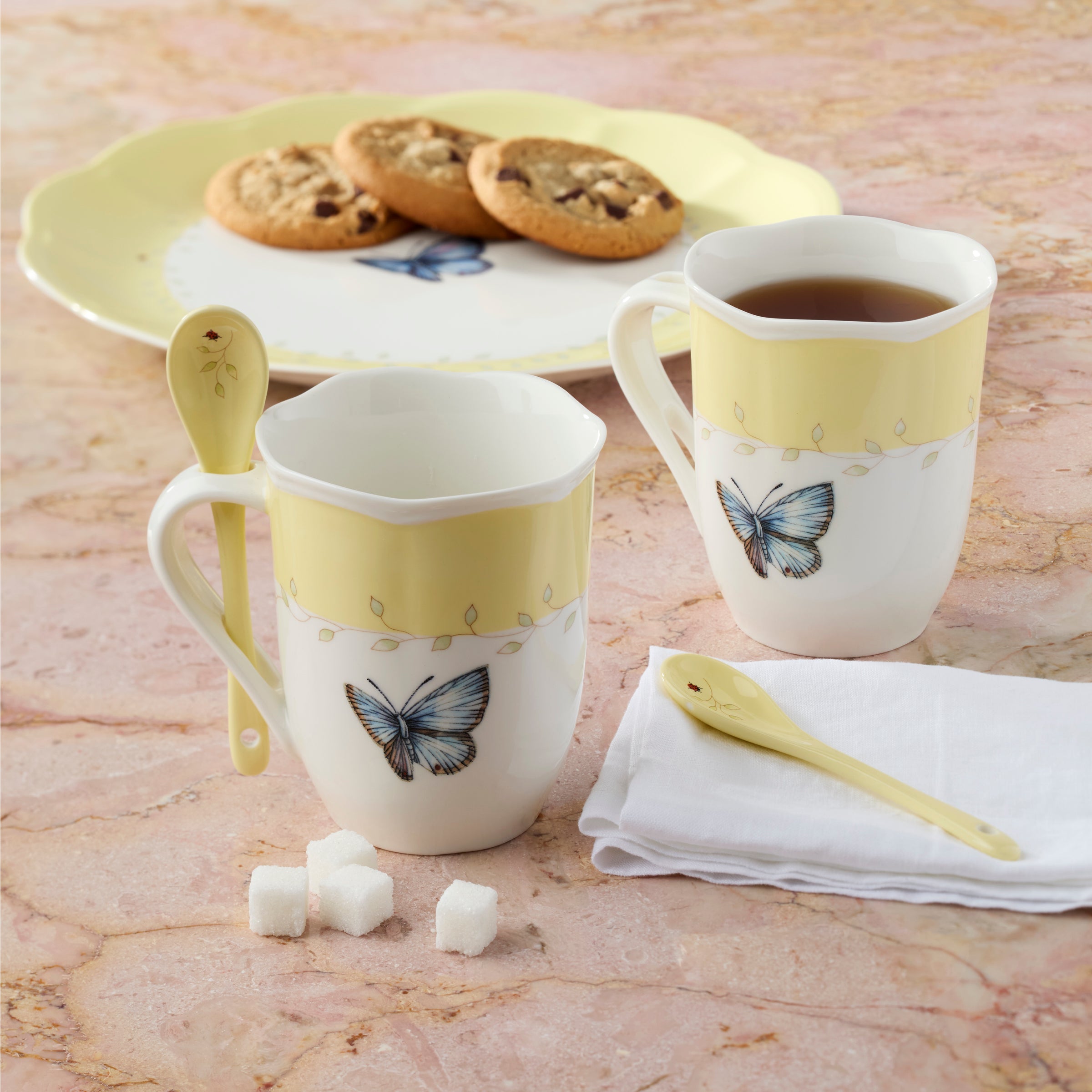 Butterfly Meadow Yellow Mugs With Spoons Set of 2 - Image 5
