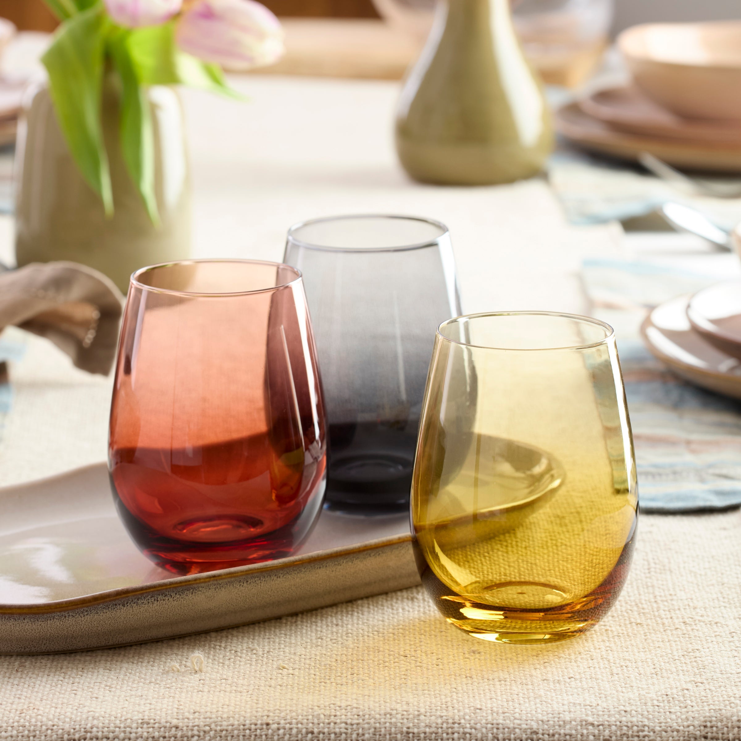Alternative view of Golden Hour Stemless Wine Glasses   Set Of 4