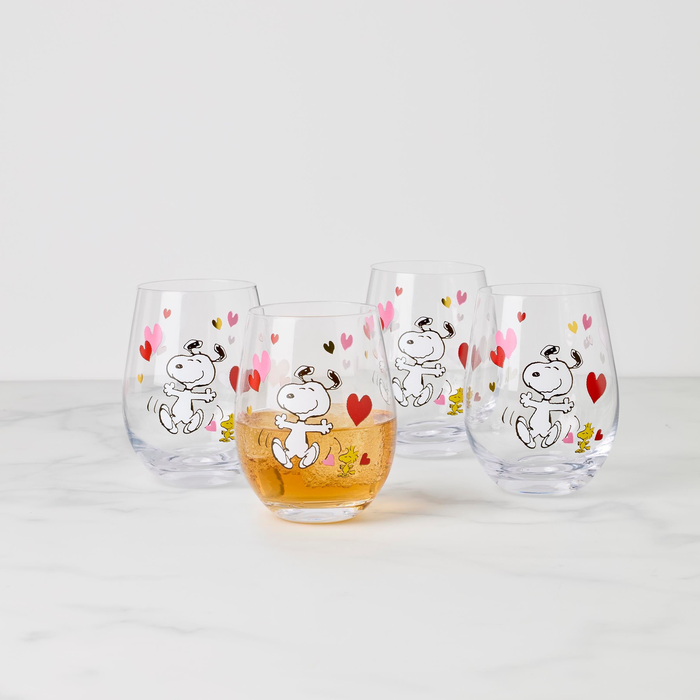 Alternative view of Snoopy Valentine's Day Tumblers   Set Of 4