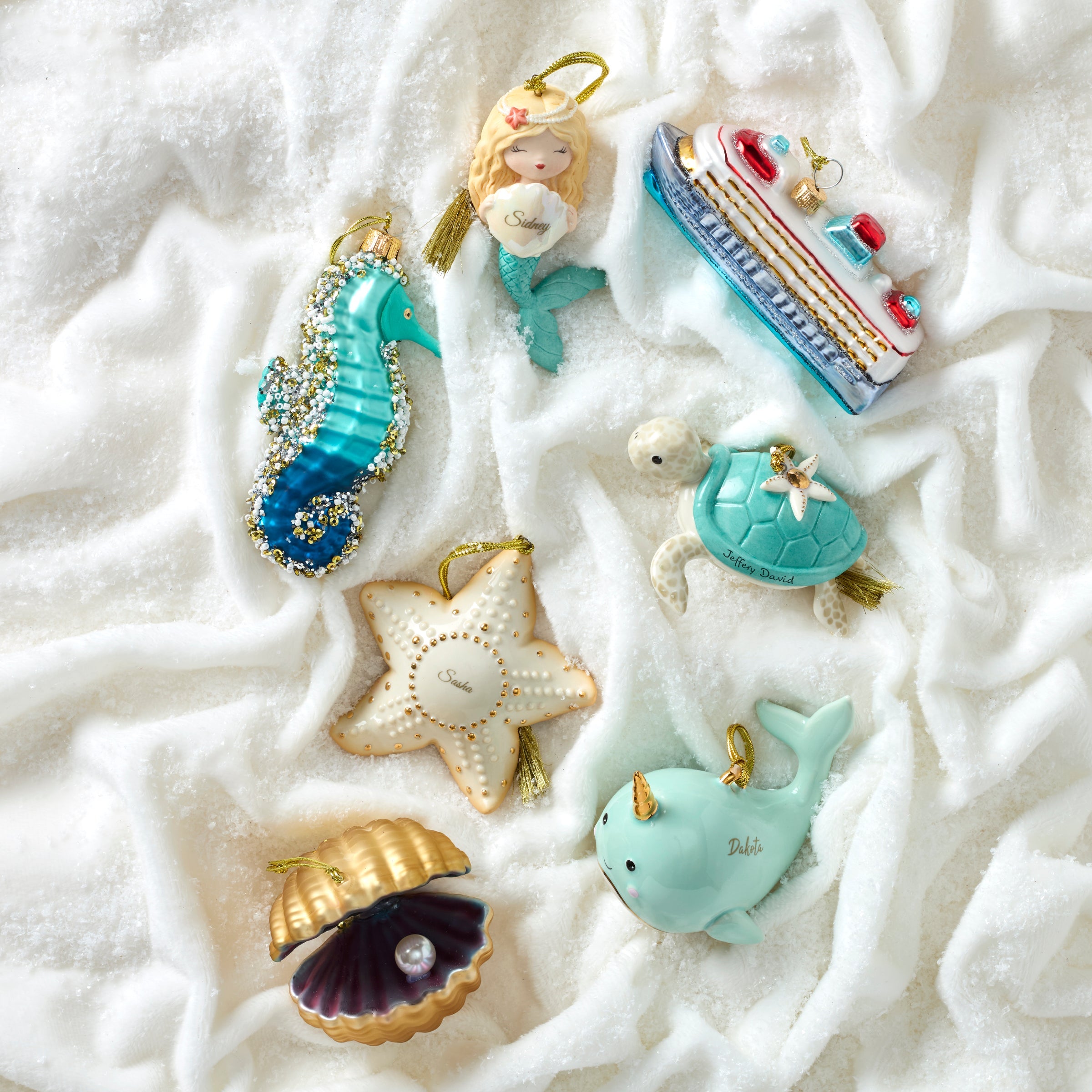 Alternative view of Blown Glass Cruise Ship Ornament