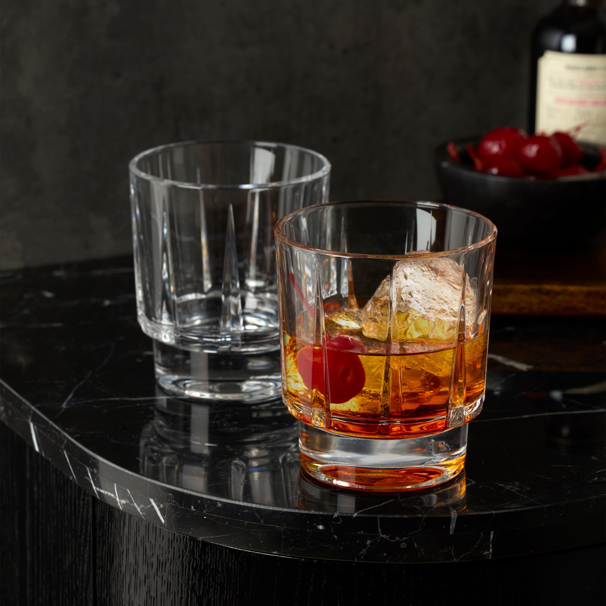 Alternative view of Estate Double Old Fashion Glasses   Set Of 4