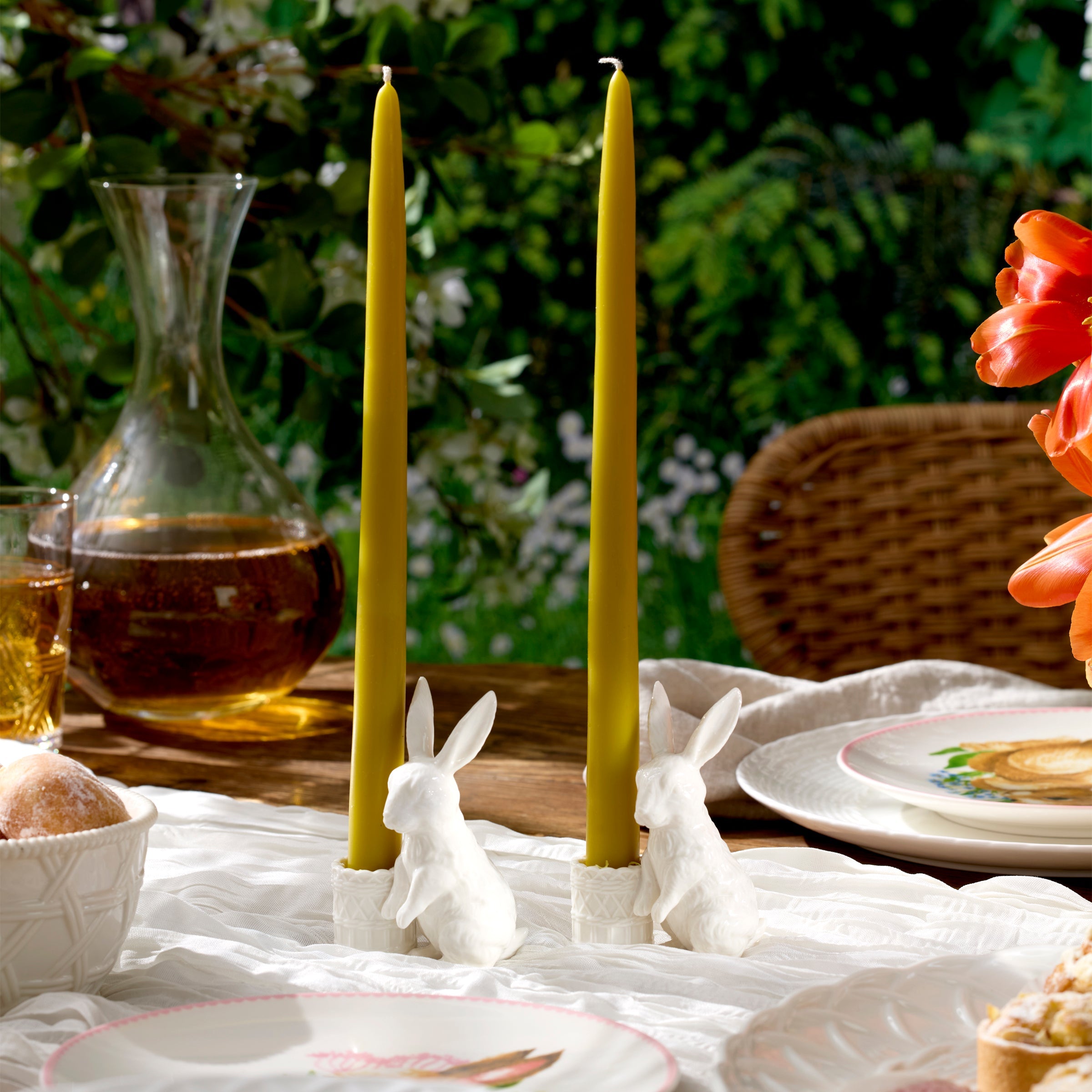 Alternative view of Wicker Creek Bunny Candle Holders   Set of 2