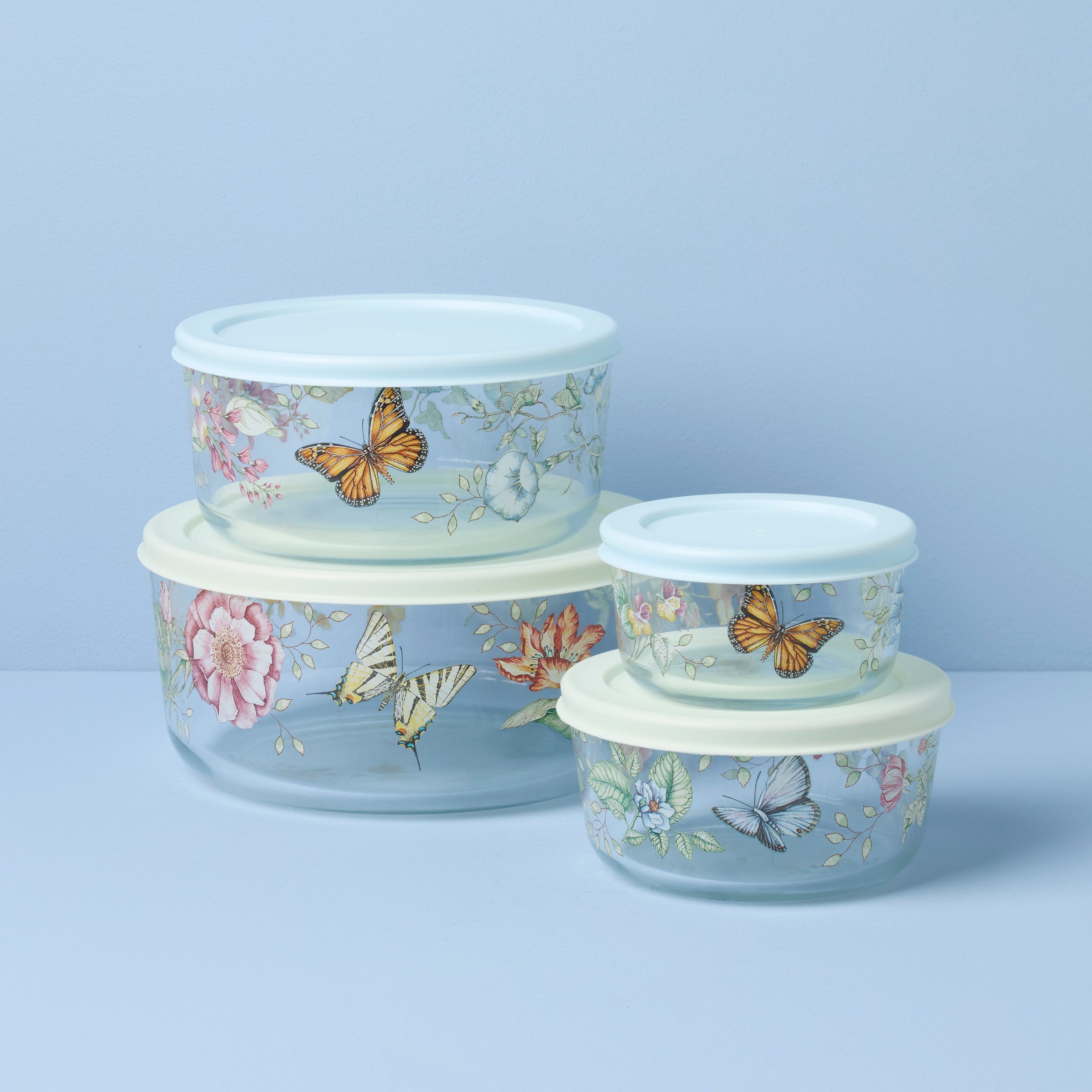 Butterfly Meadow Glass Containers Set Of 4