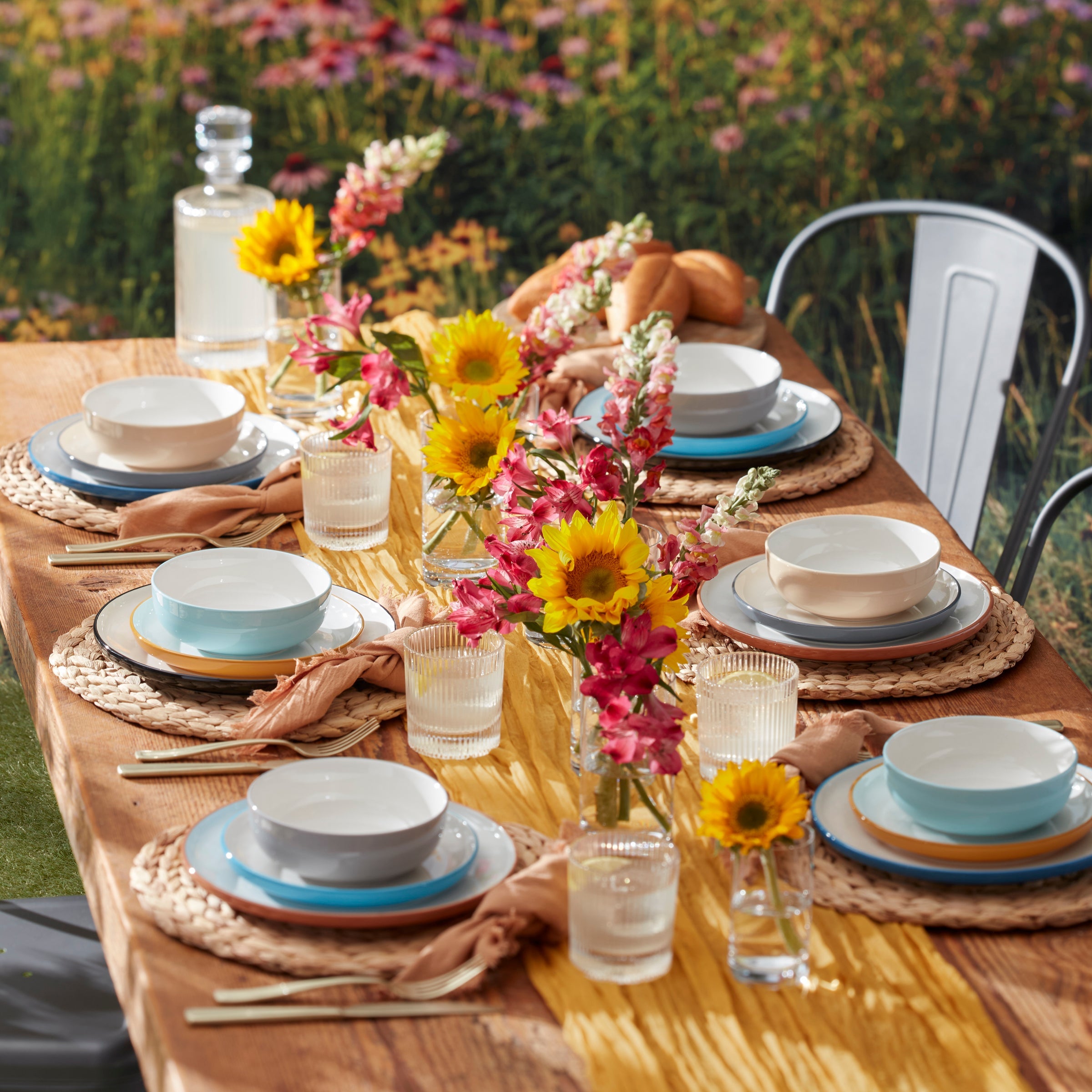 24 Seven Colors Turquoise 12 Piece Dinnerware Set - Image 5