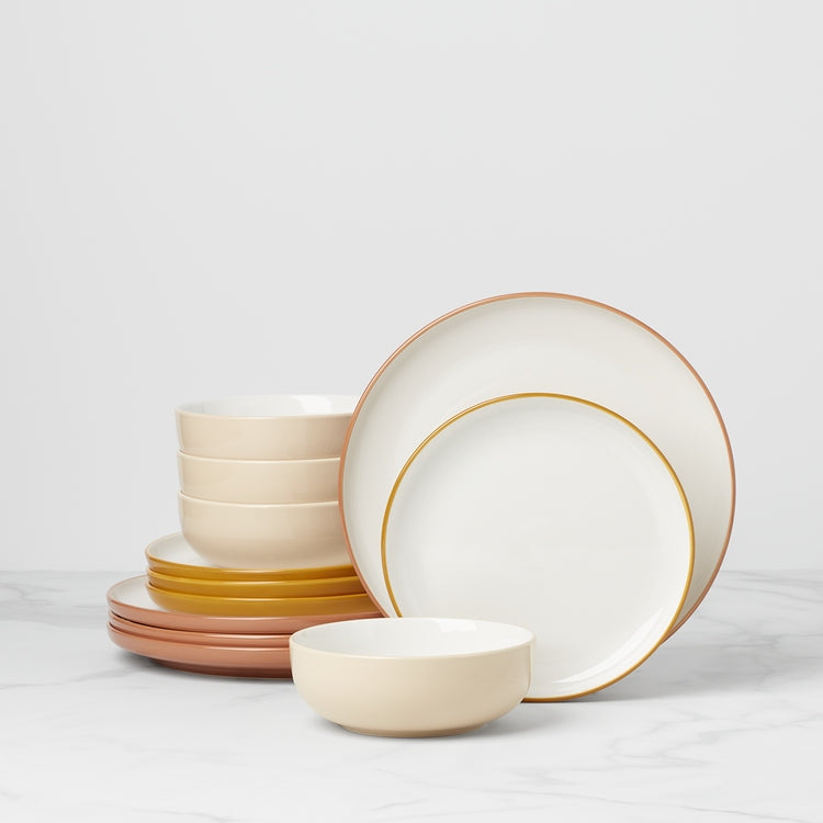 24 Seven Colors Sunbaked 12 Piece Dinnerware Set