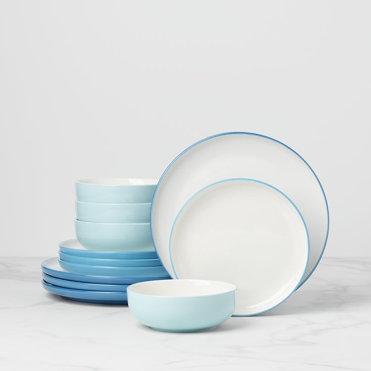 24 Seven Colors Turquoise 12 Piece Dinnerware Set