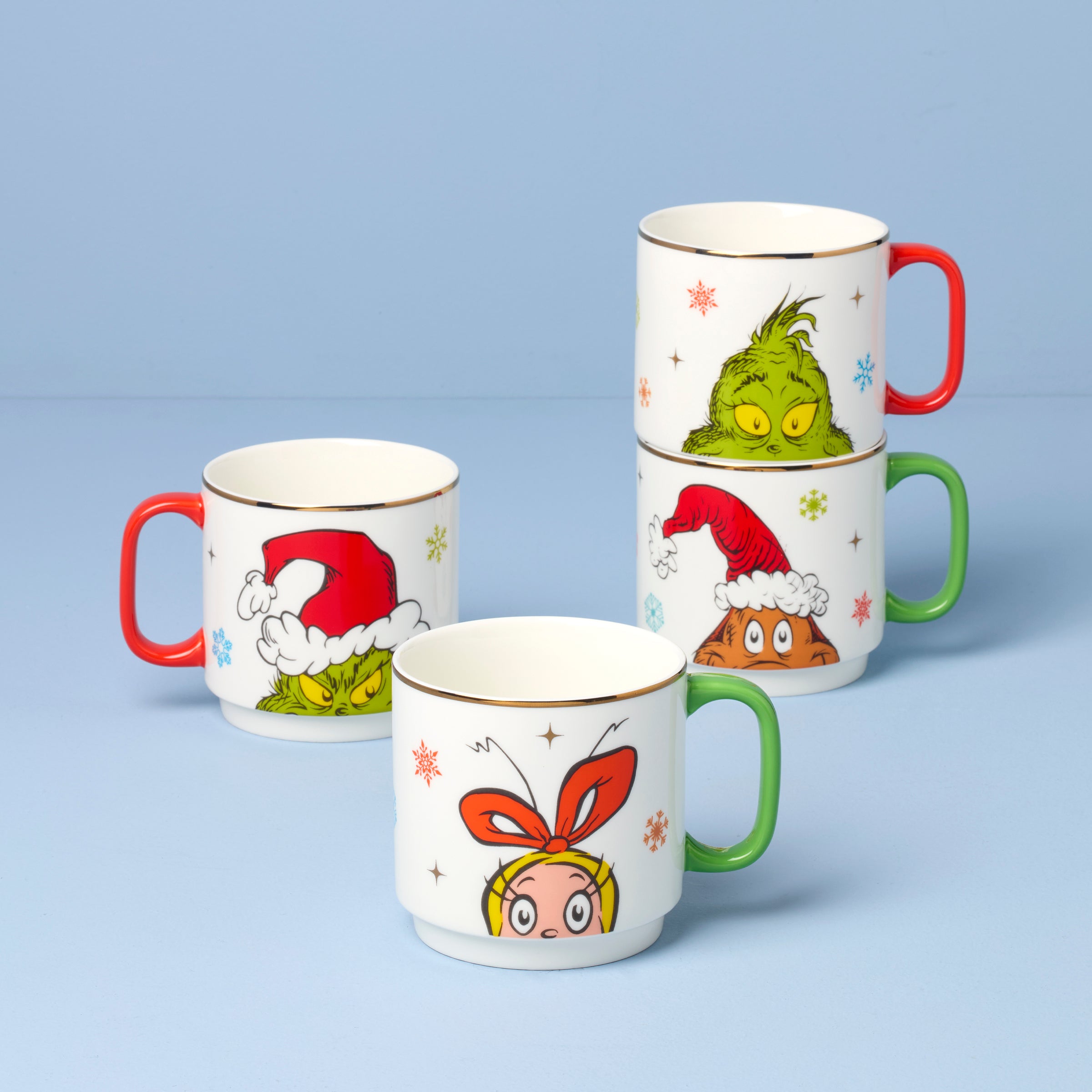 Merry Grinchmas Stackable Mugs Set of 4