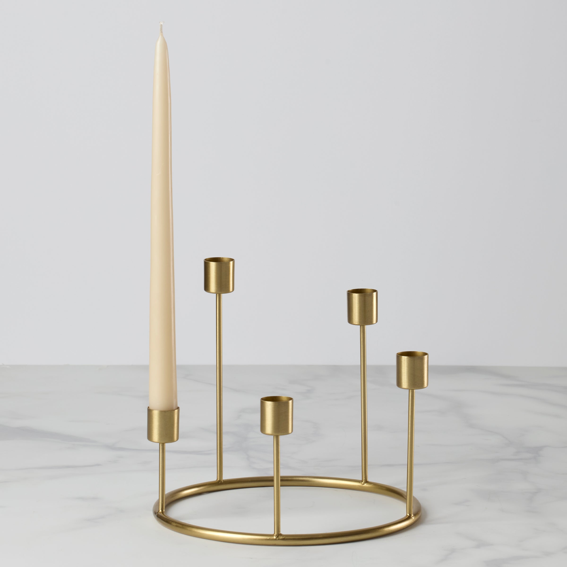 Alternative view of Kent Small Gold Candlestick Wreath