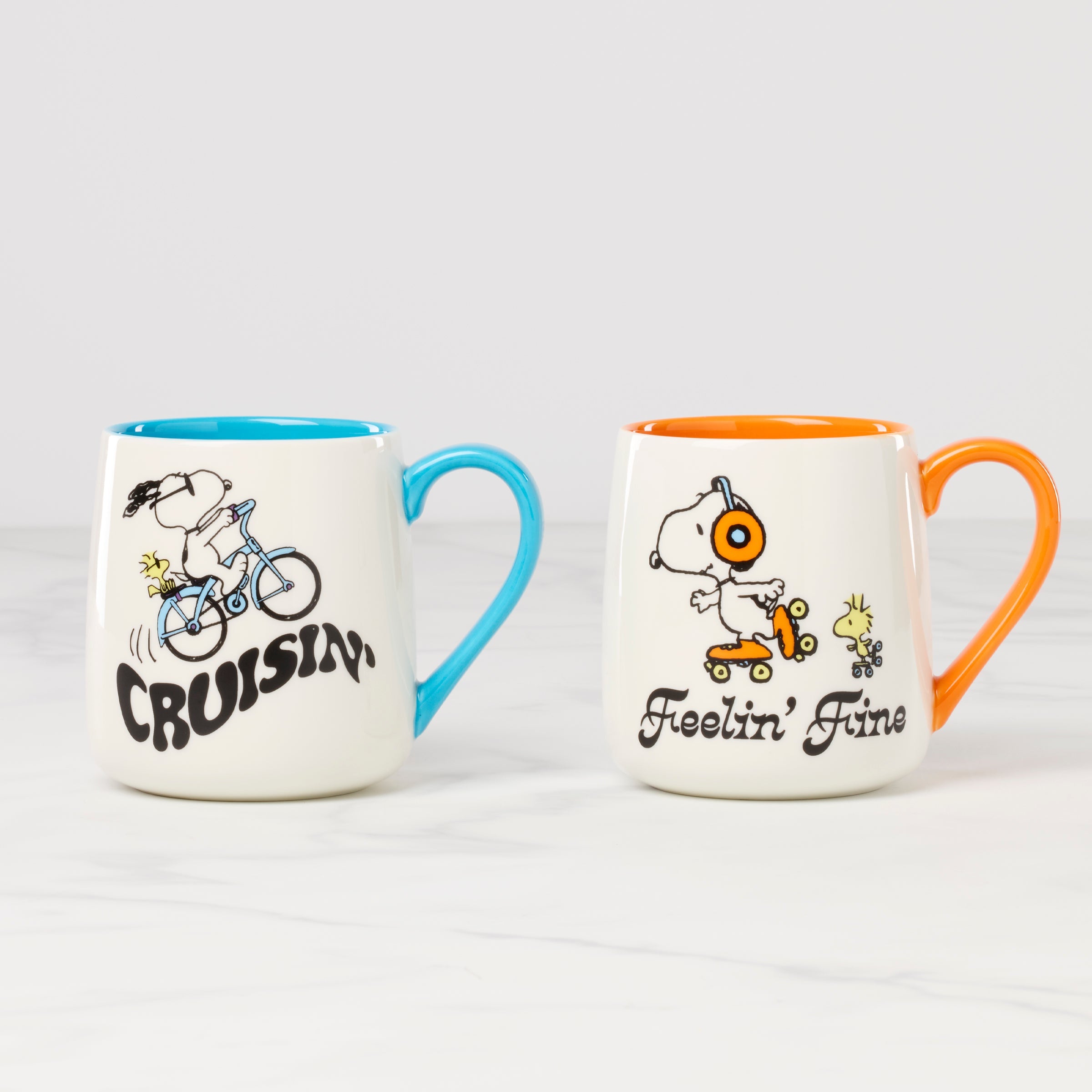 Peanuts Mugs Set of 2 Cruisin' Feelin' Fine